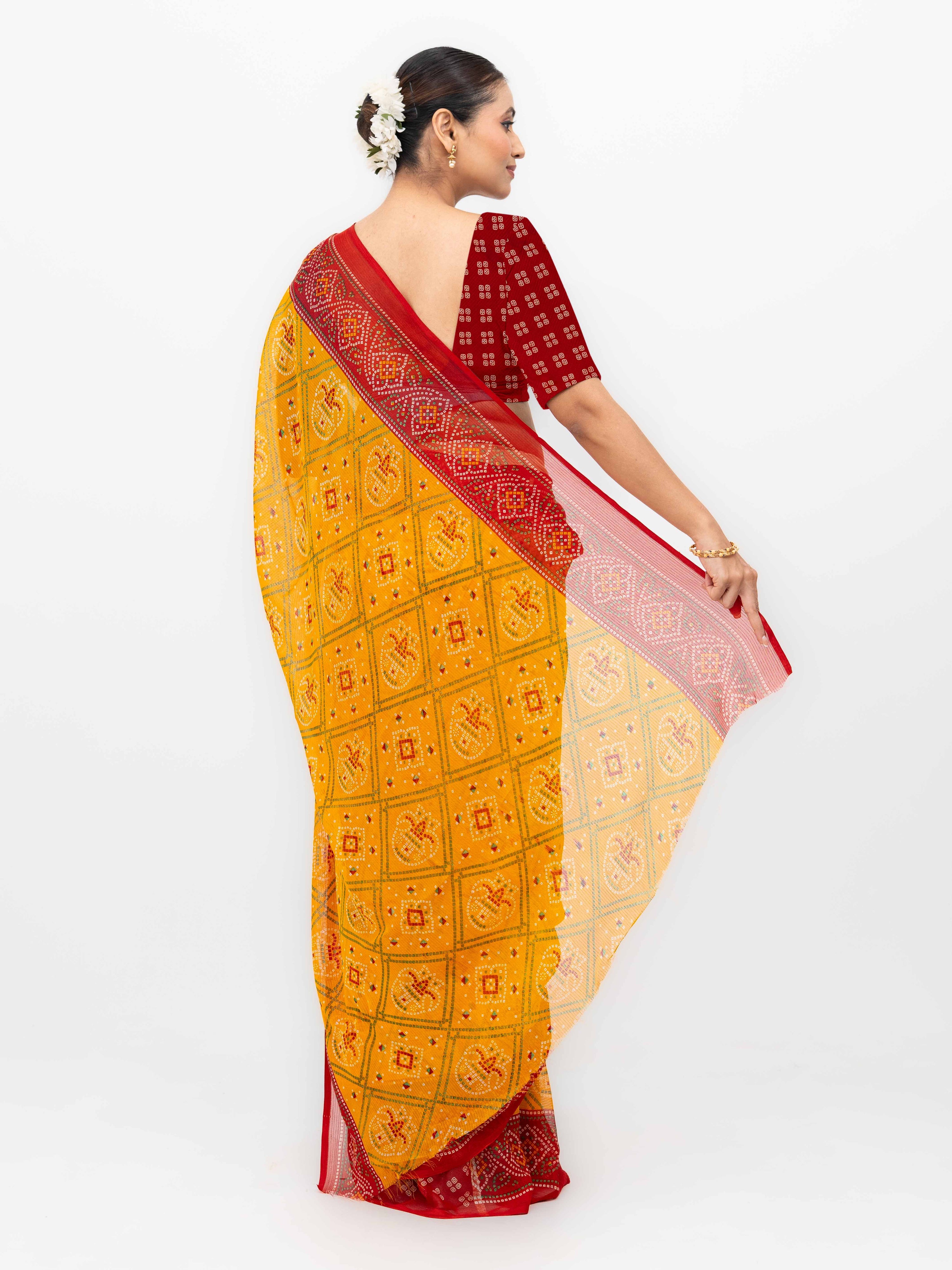 Orange Georgette Saree