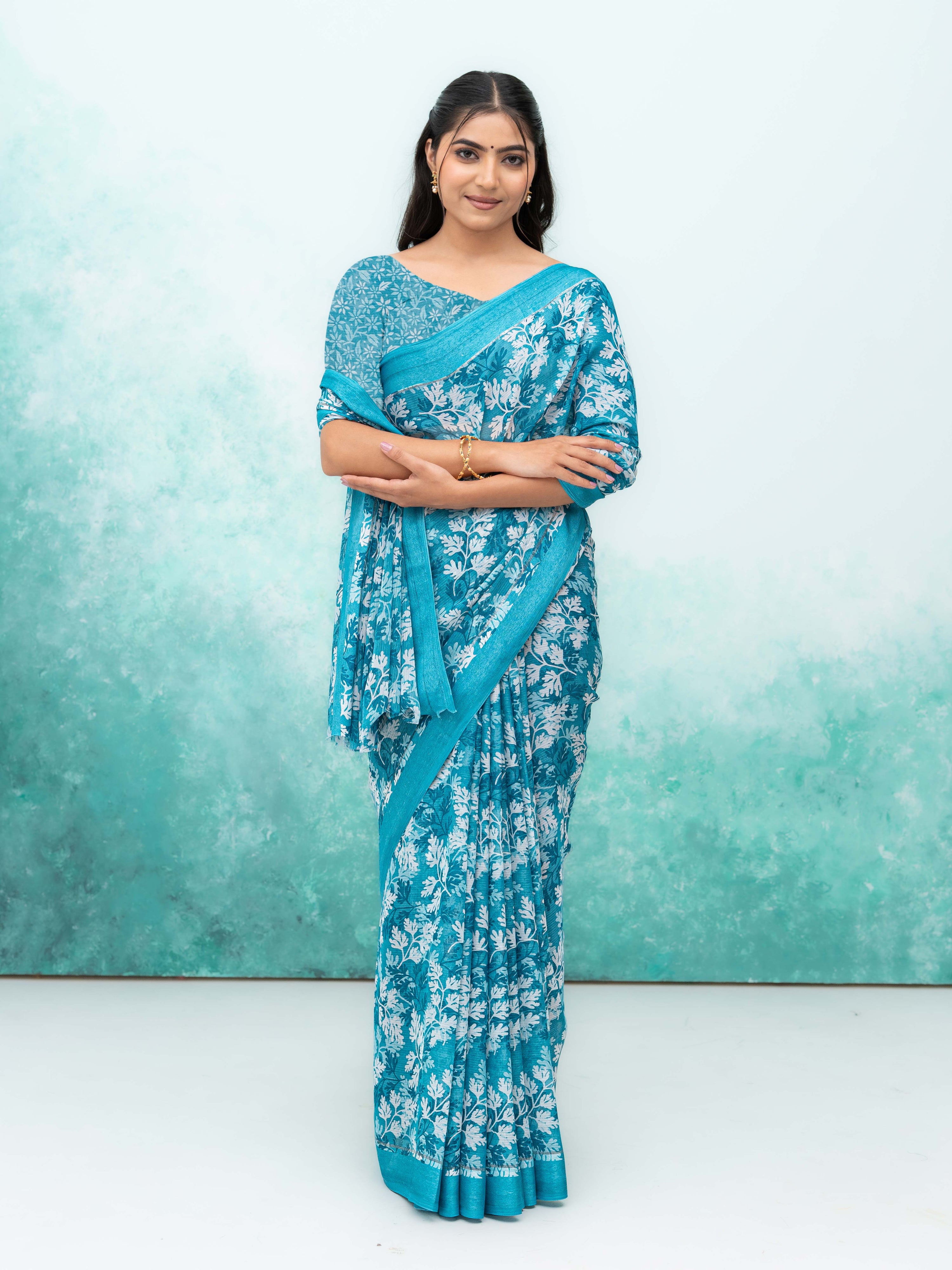 Sky Blue Weightless Saree