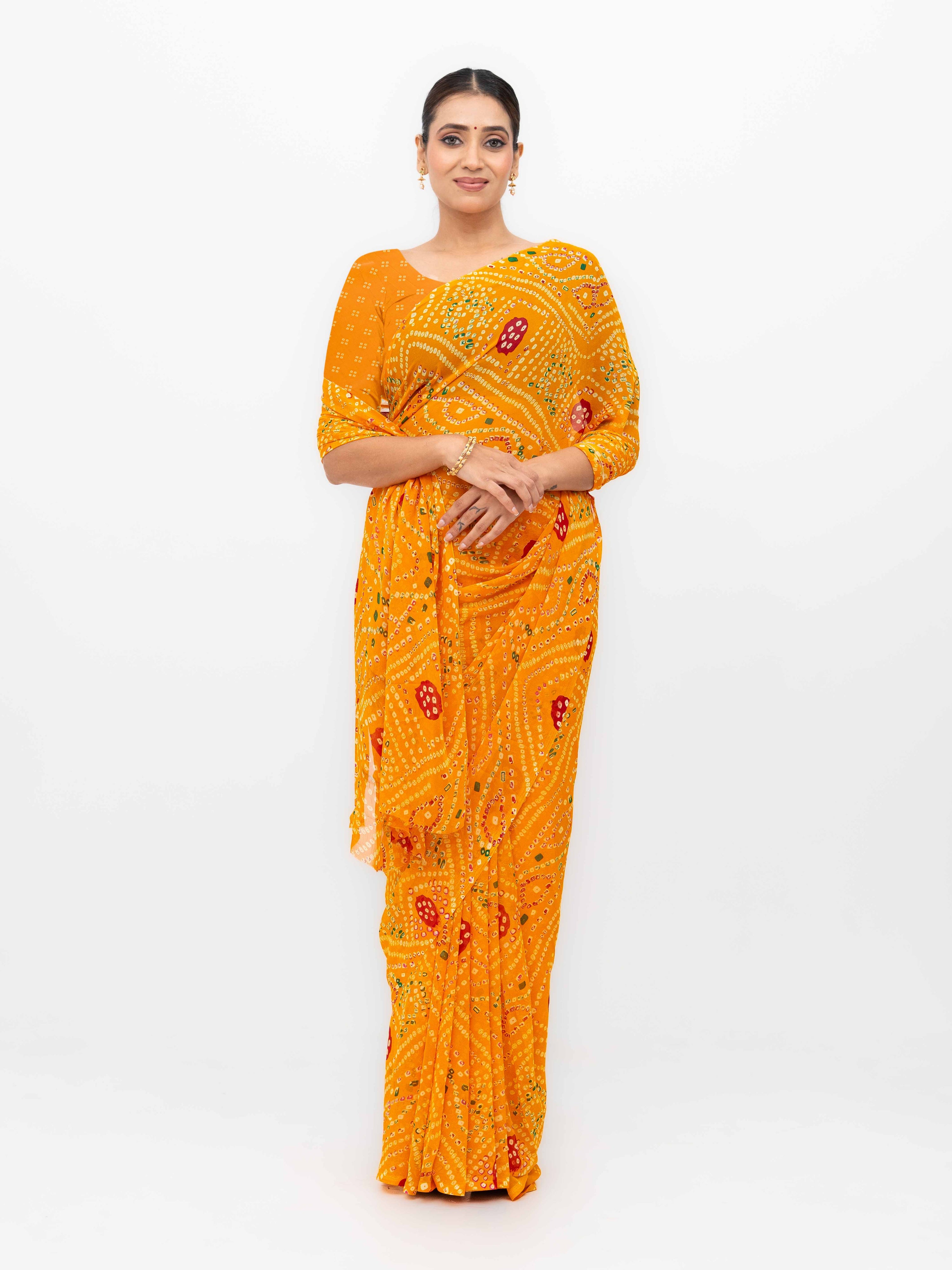 Orange Georgette Saree