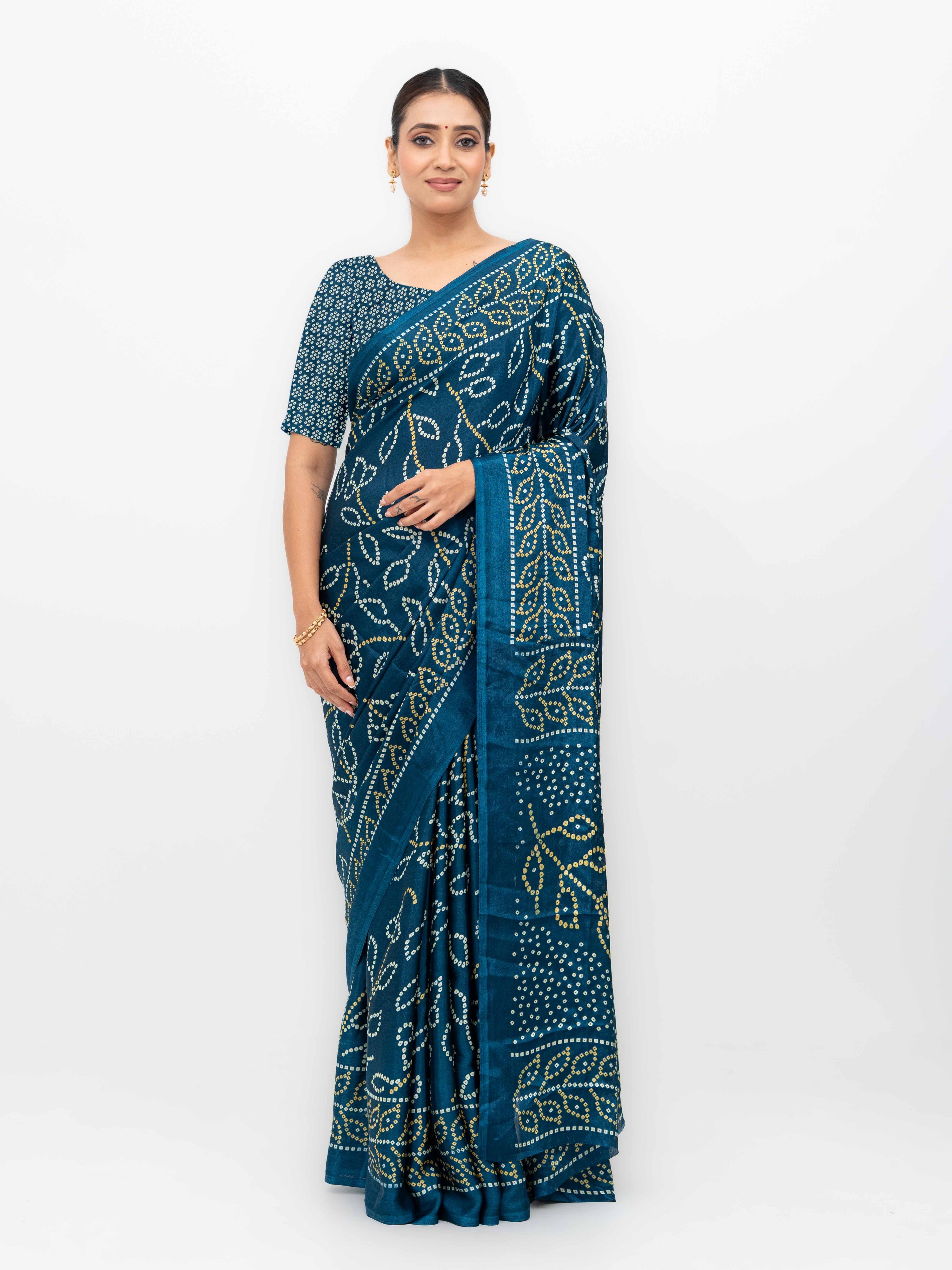 Navy Blue Art Silk Saree