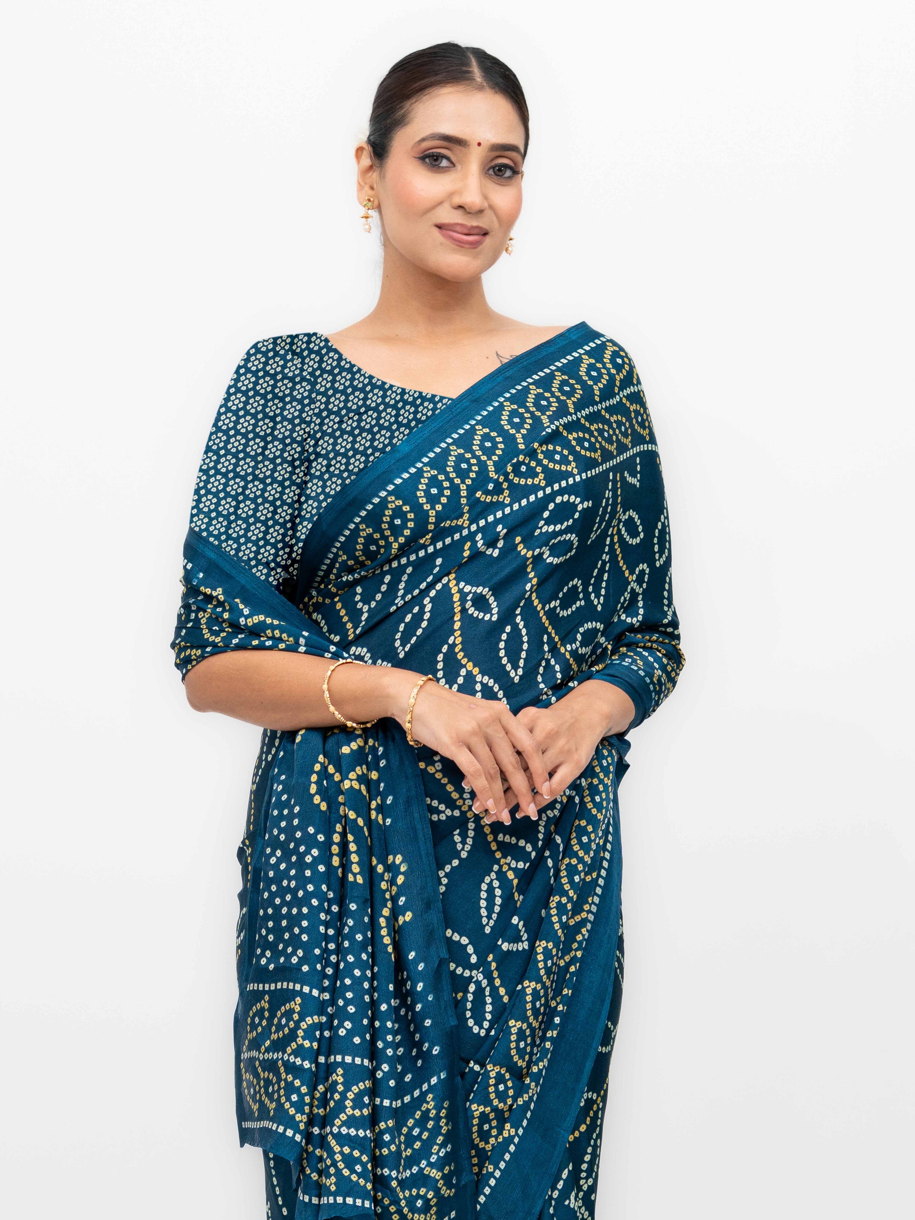 Navy Blue Art Silk Saree