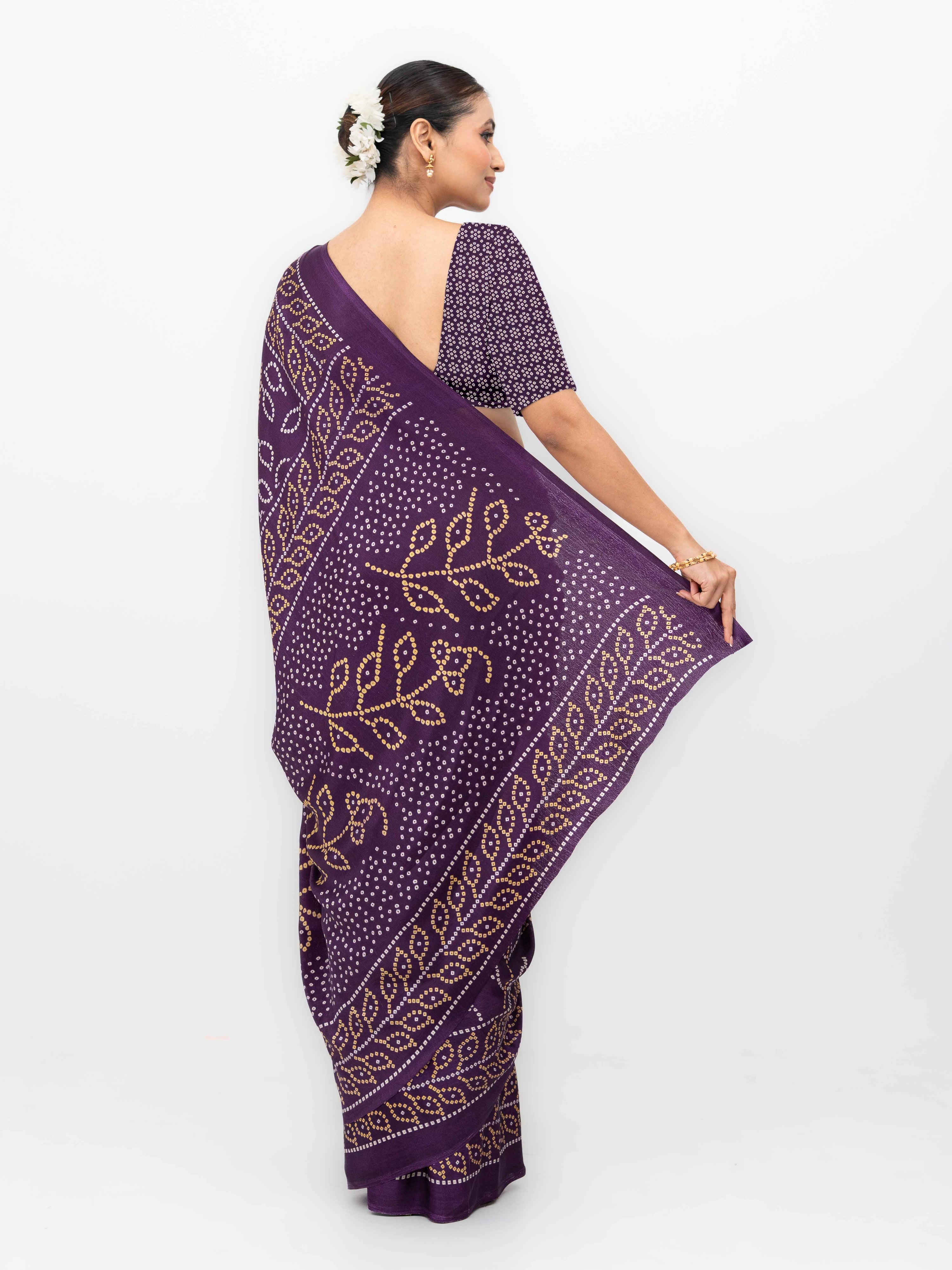 Dark Purple Art Silk Saree