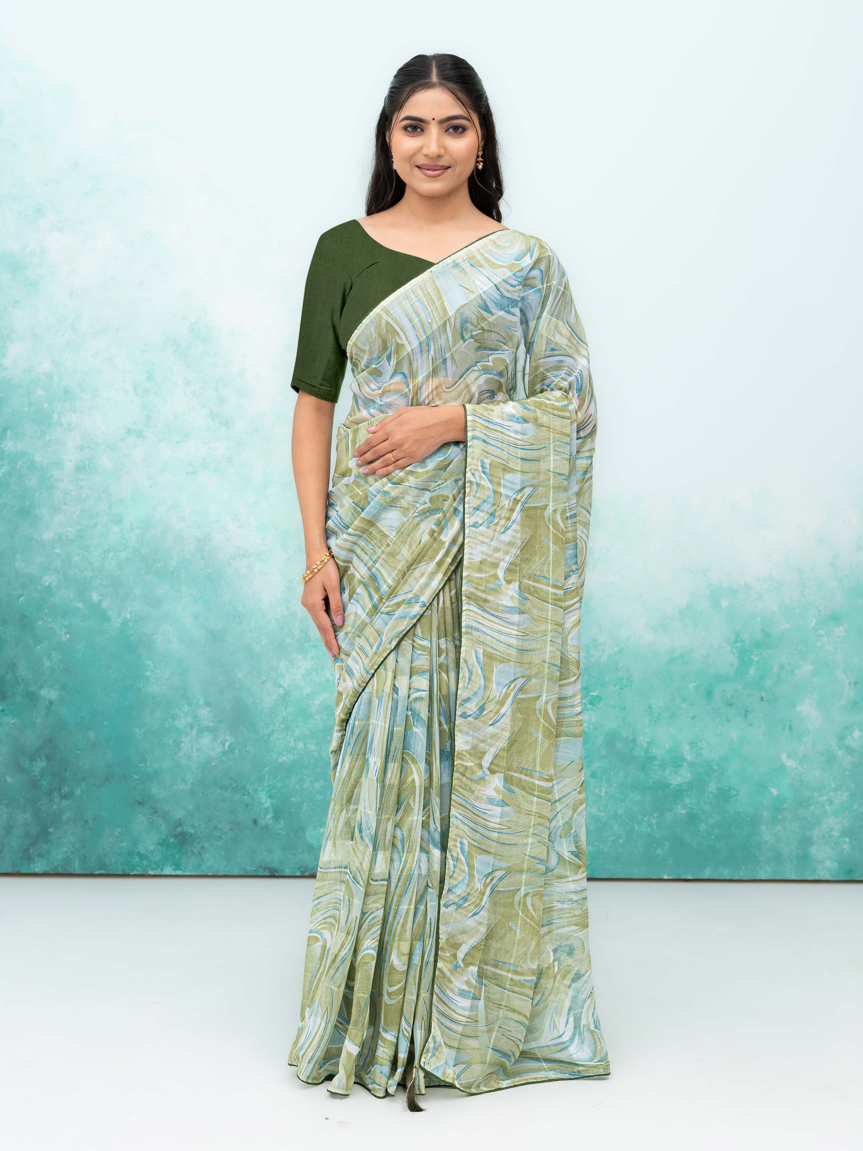 Green Weightless Saree