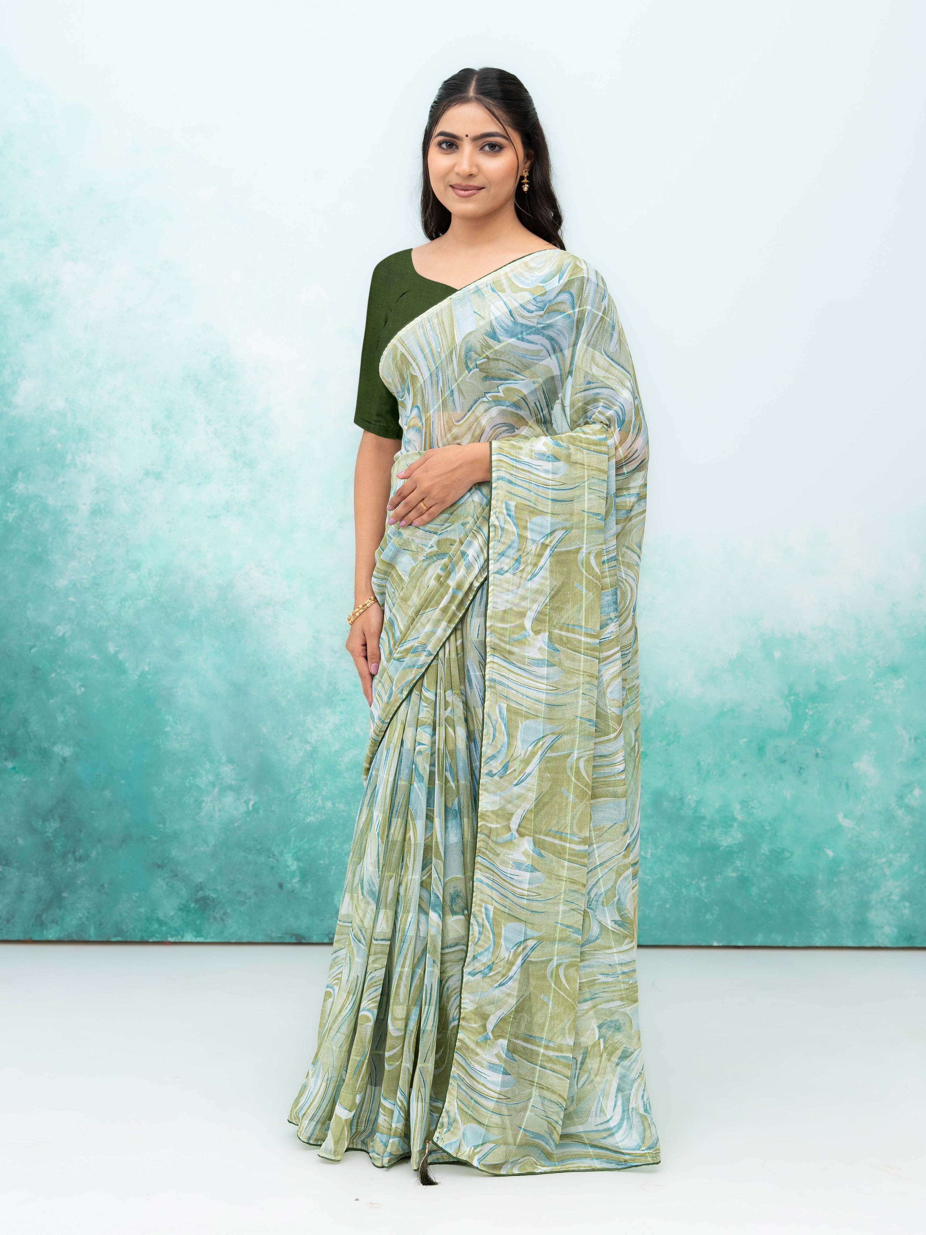 Green Weightless Saree