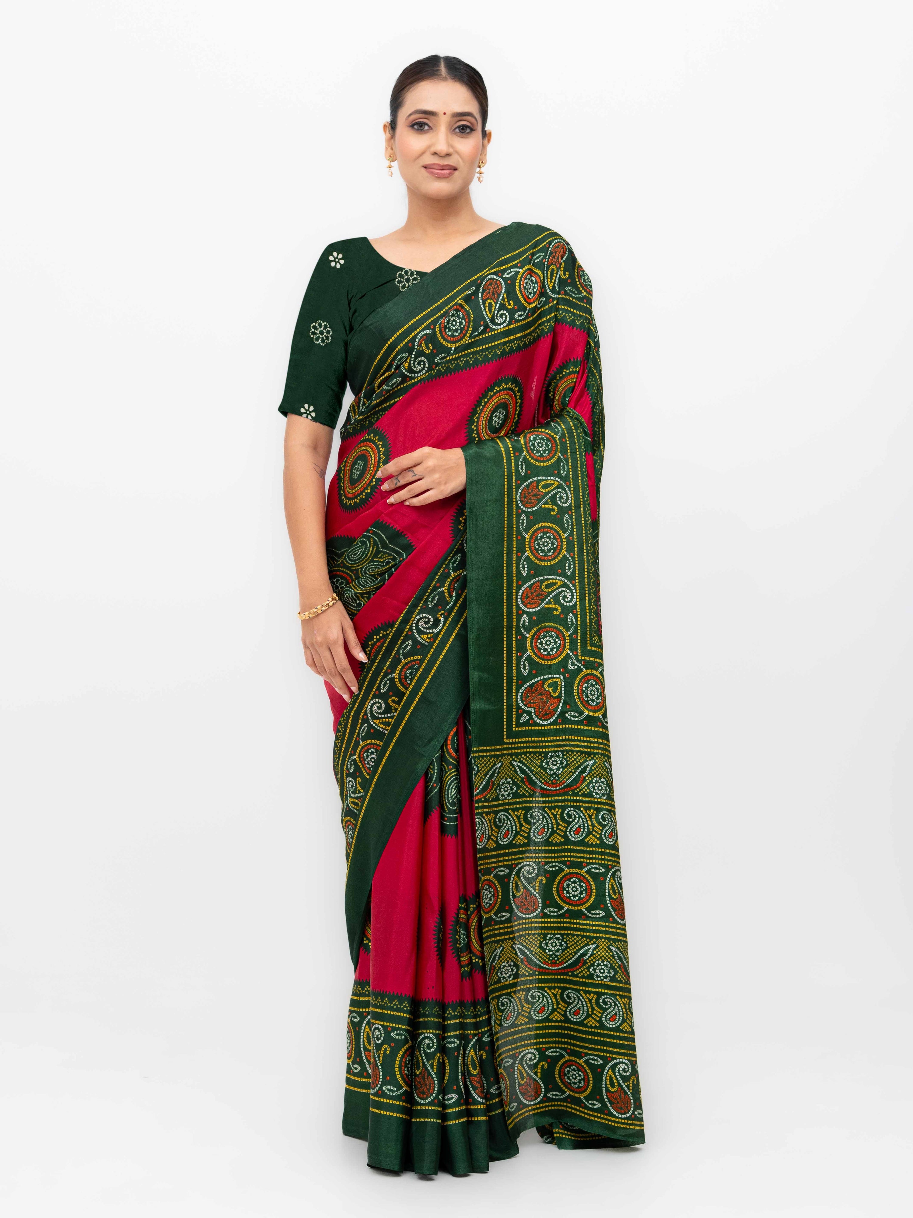 Pink Art Silk Saree