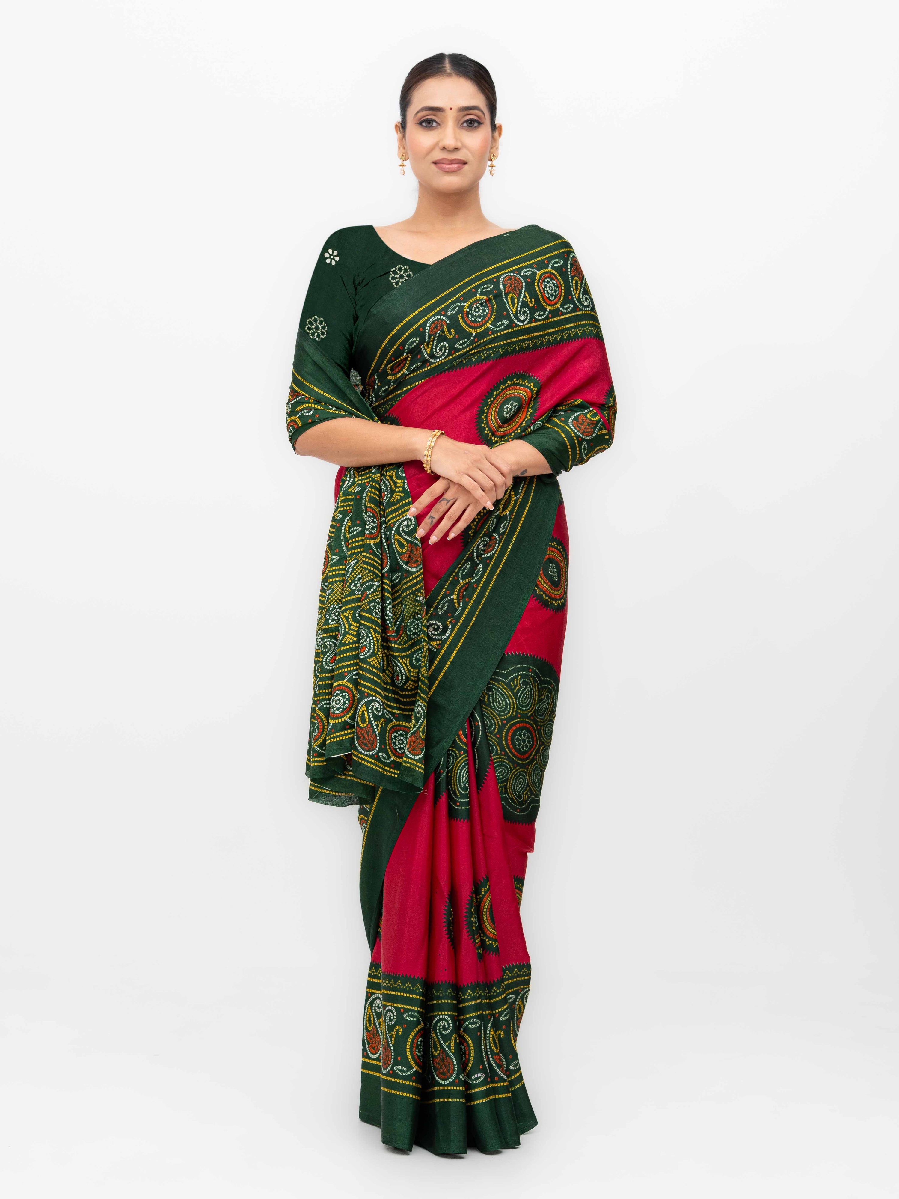 Pink Art Silk Saree