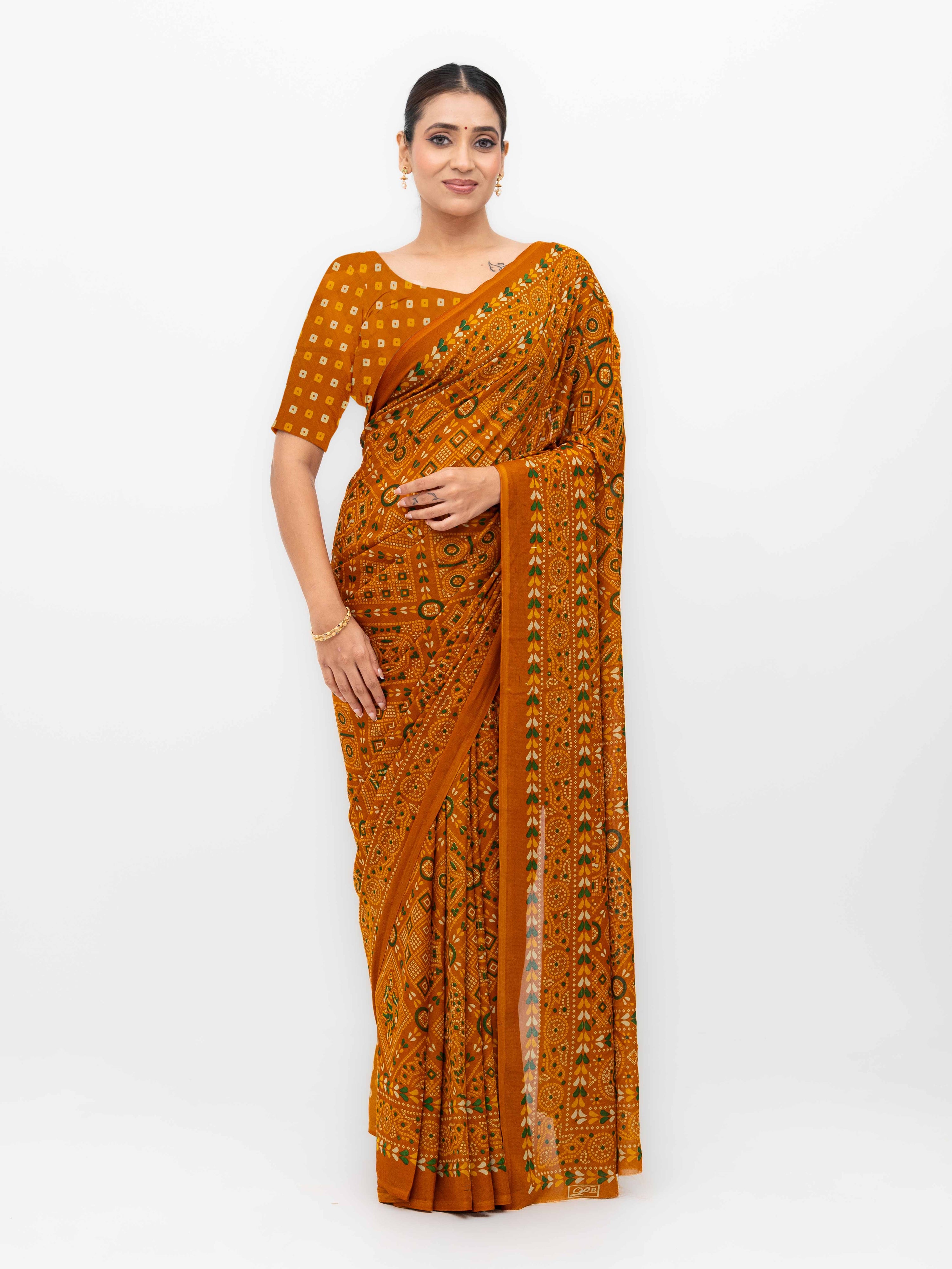 Orange Weightless Saree