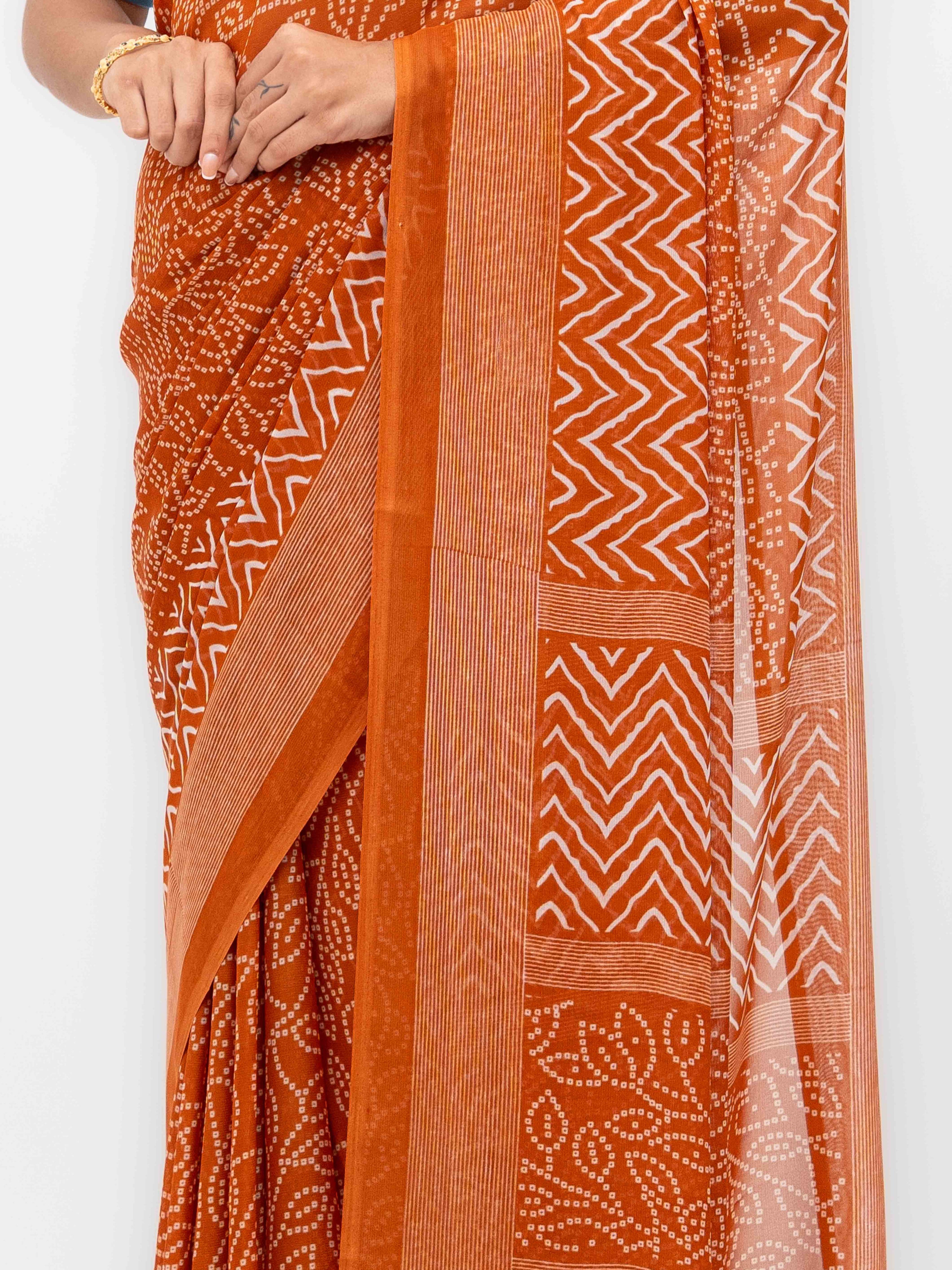 Rust Weightless Saree
