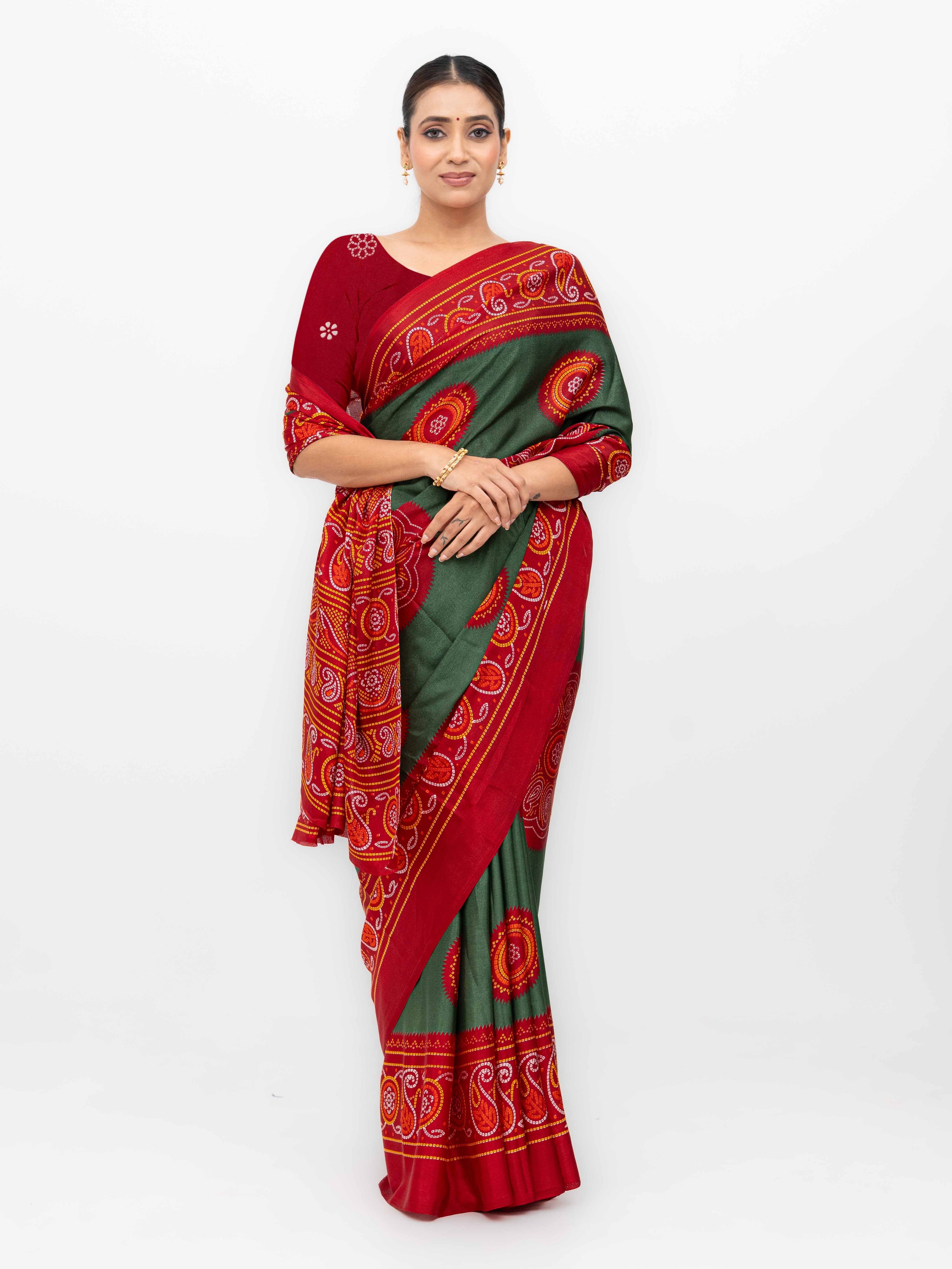 Pista Green Art Silk Saree