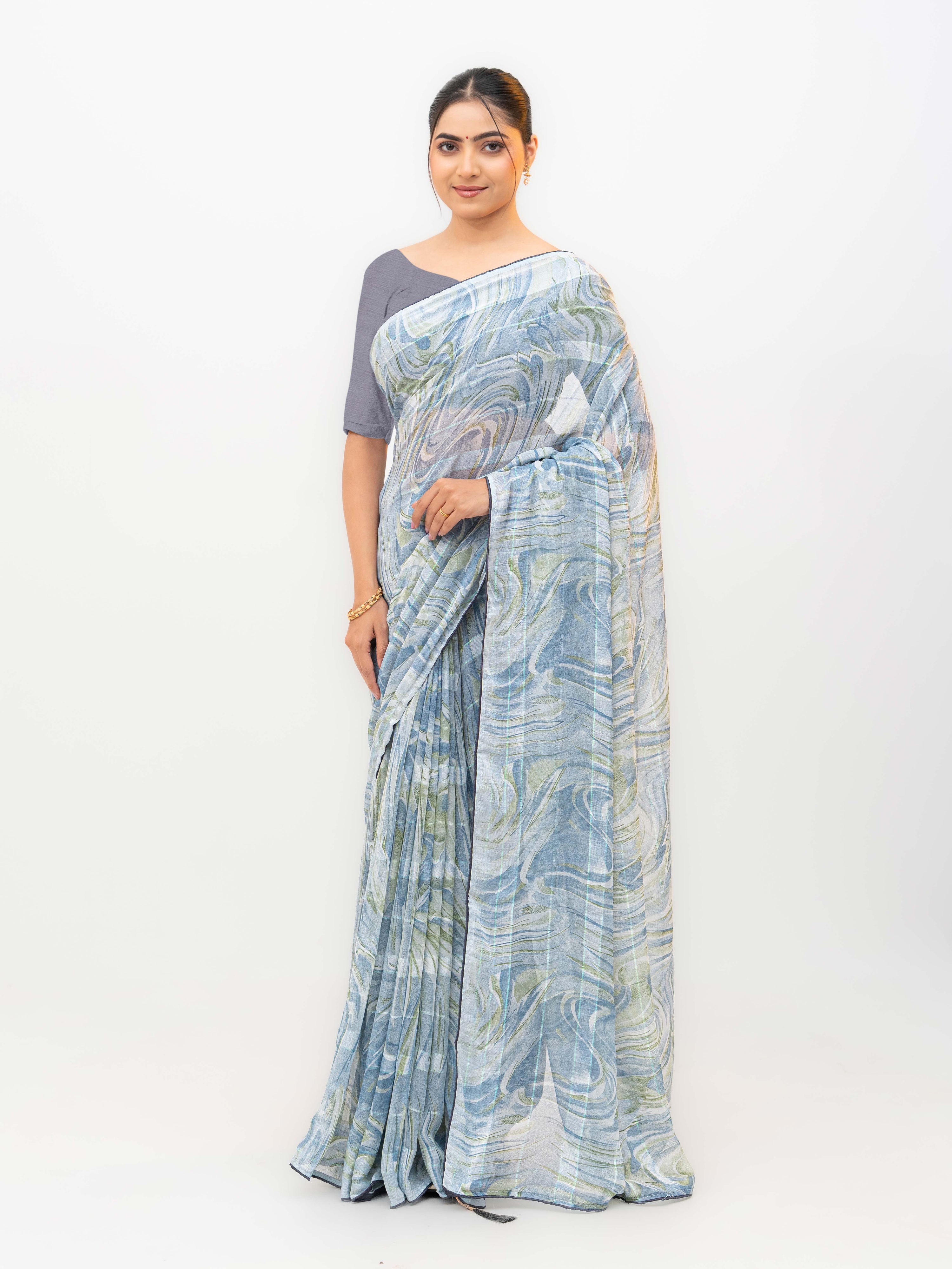 Sky Blue Weightless Saree