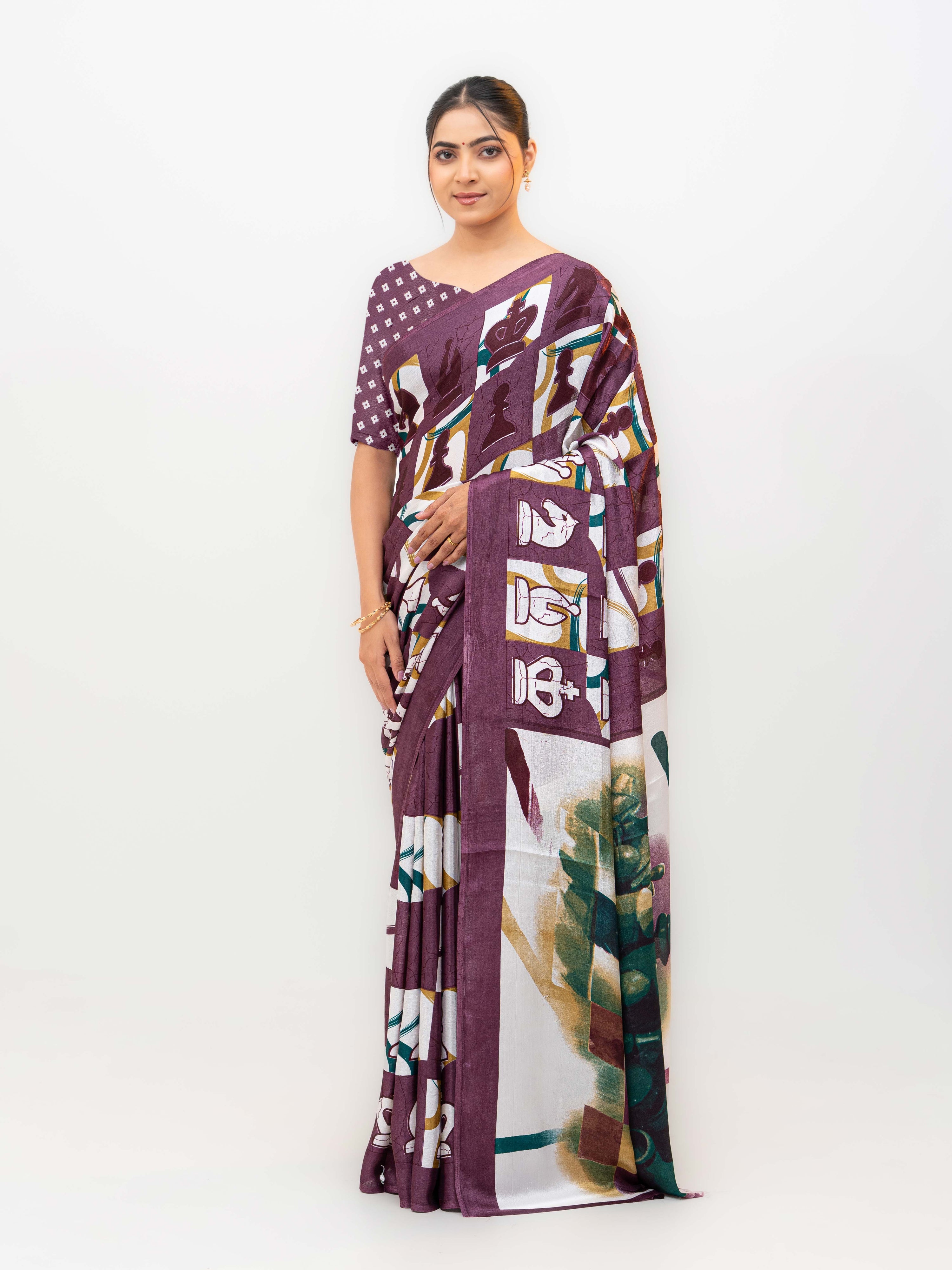 Wine Turkey Silk Saree