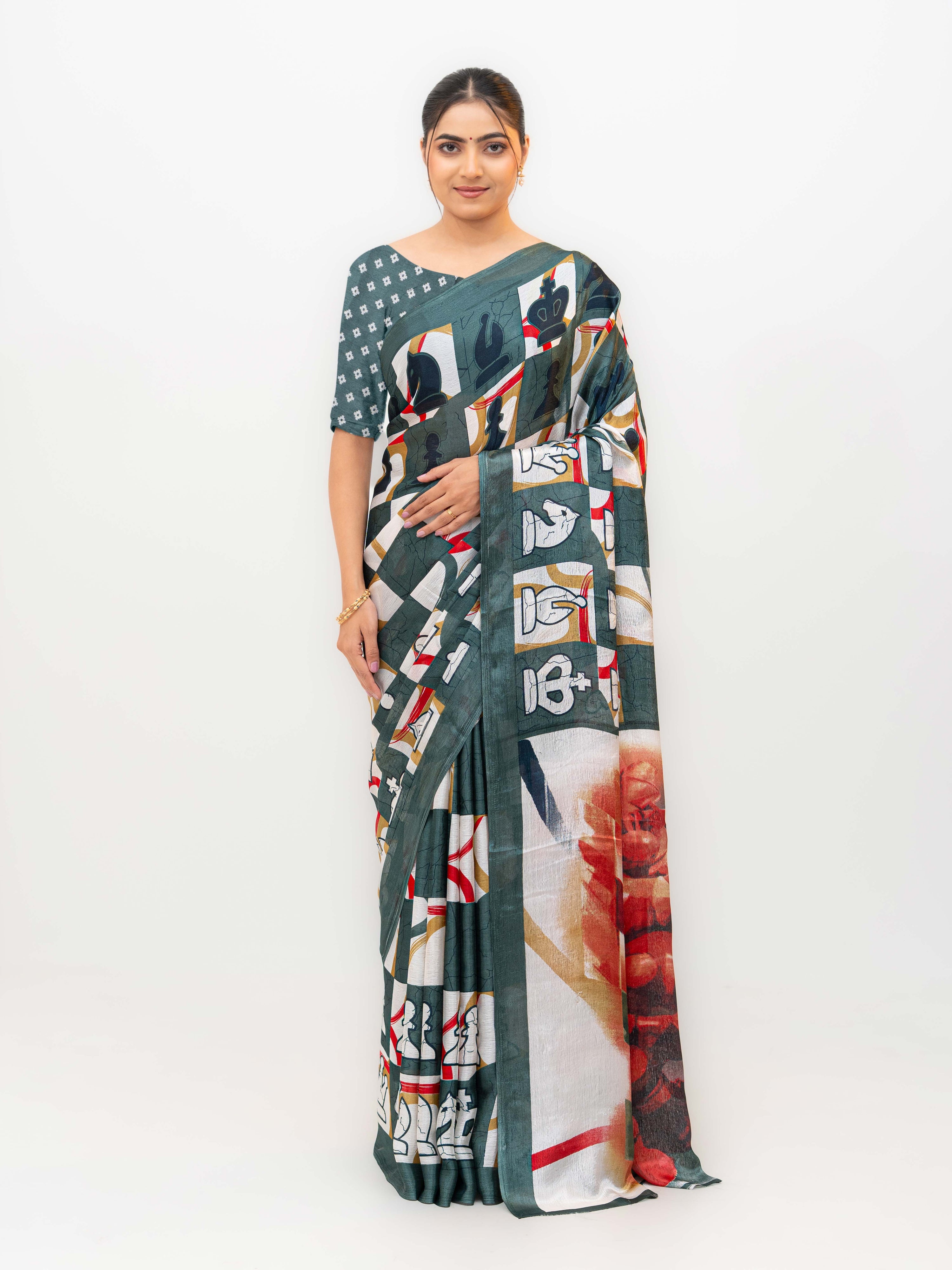 Gray Turkey Silk Saree