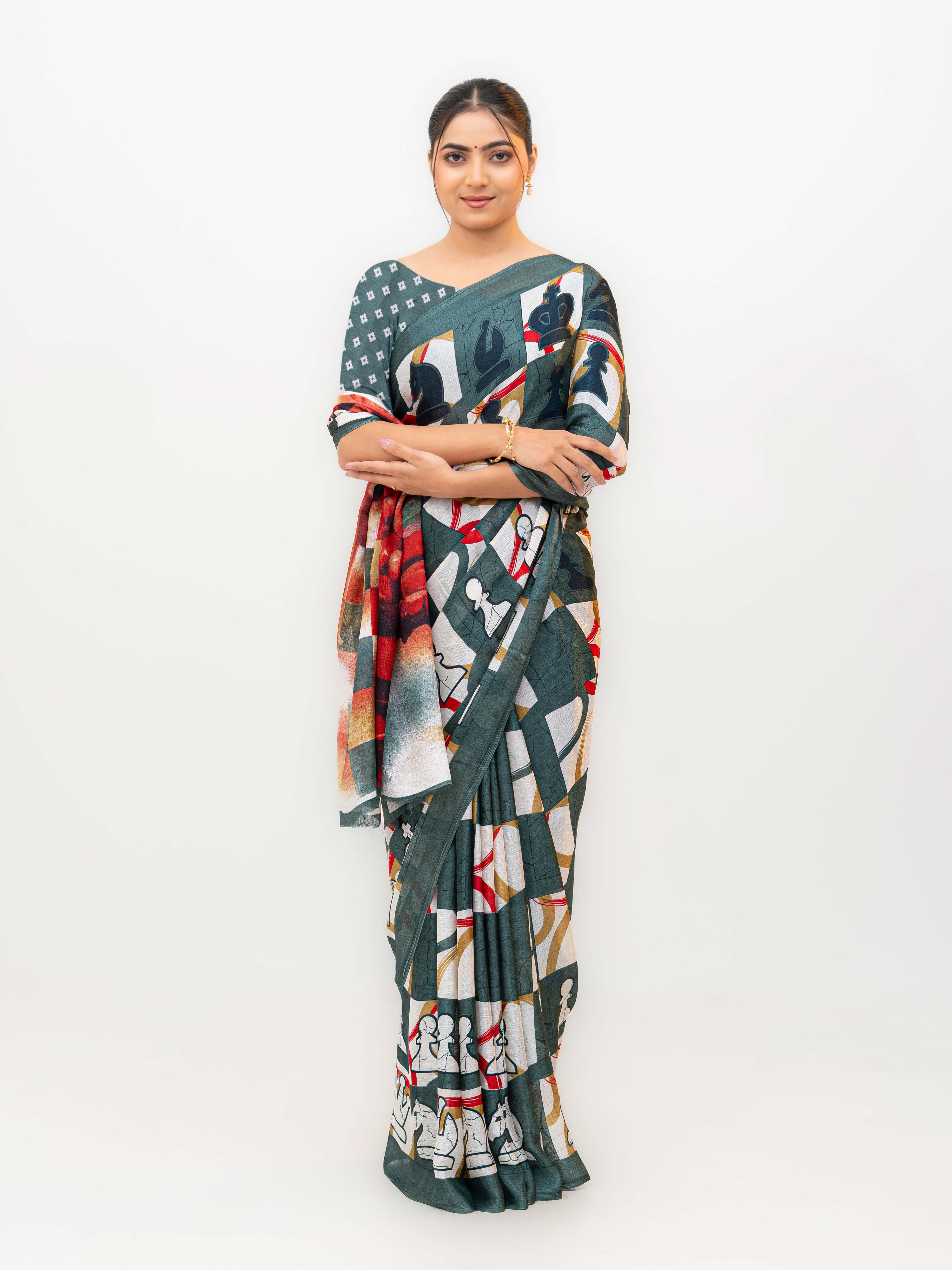 Gray Turkey Silk Saree