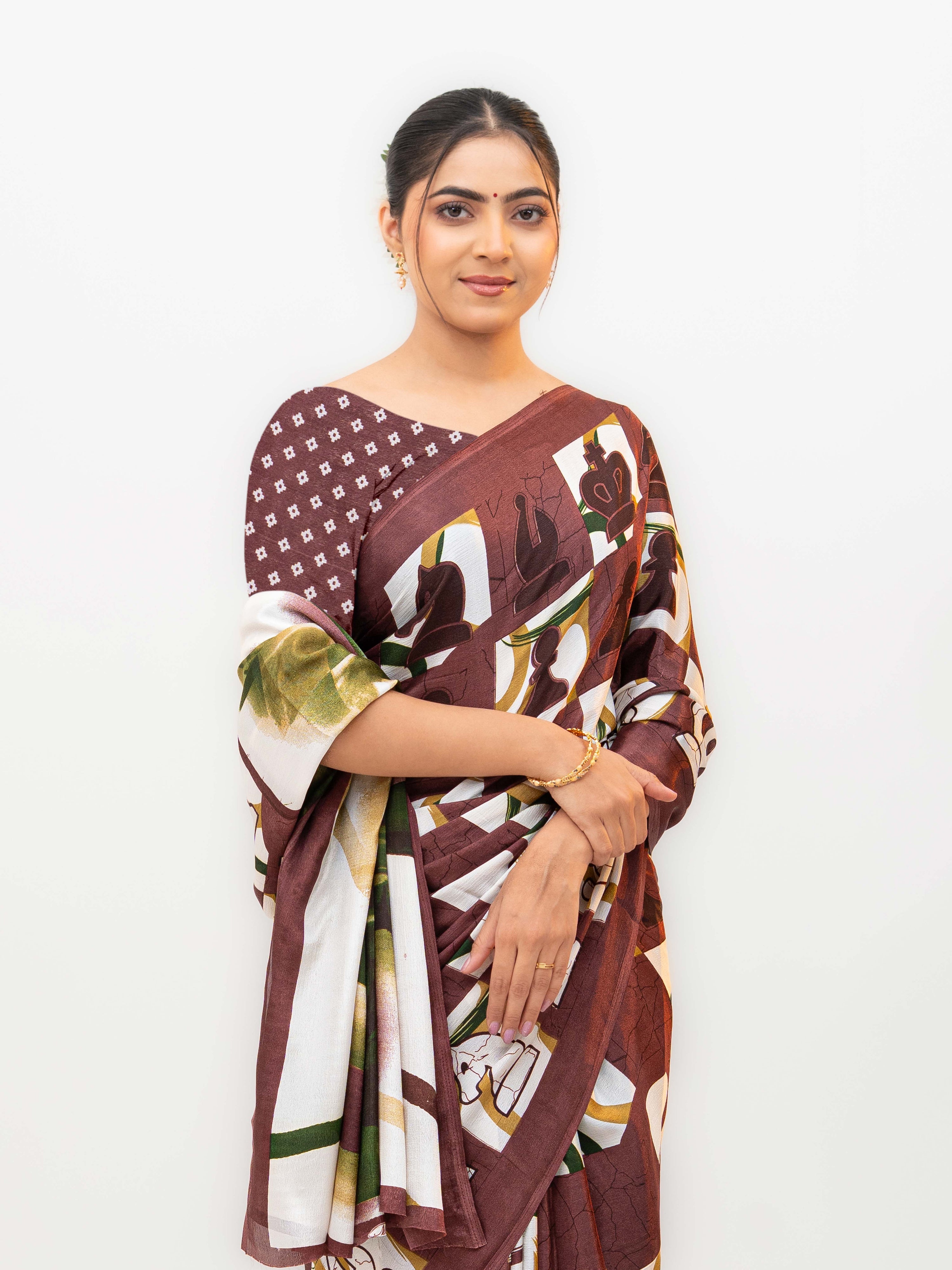 Brown Turkey Silk Saree