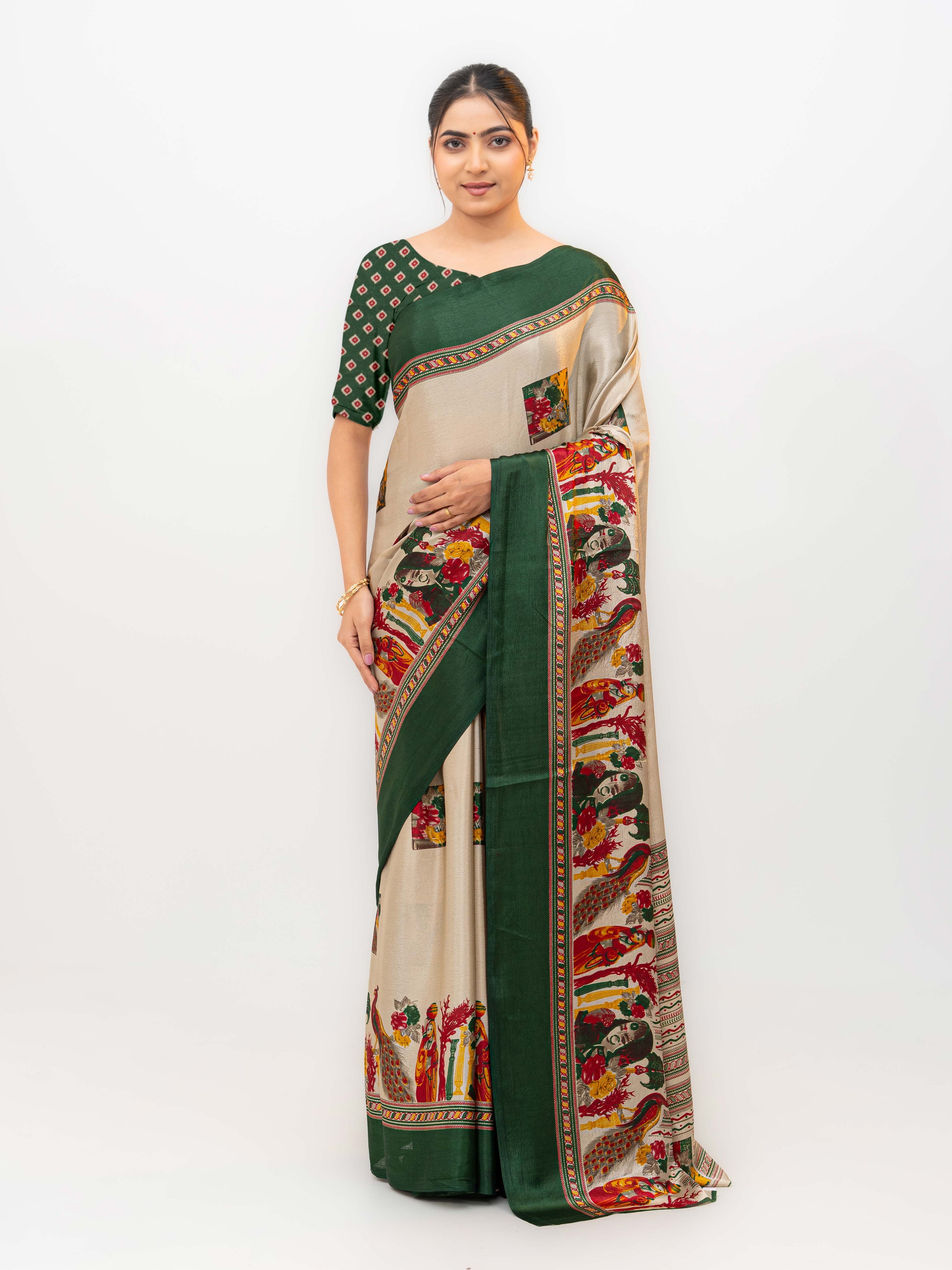 Dark Green Turkey Silk Saree