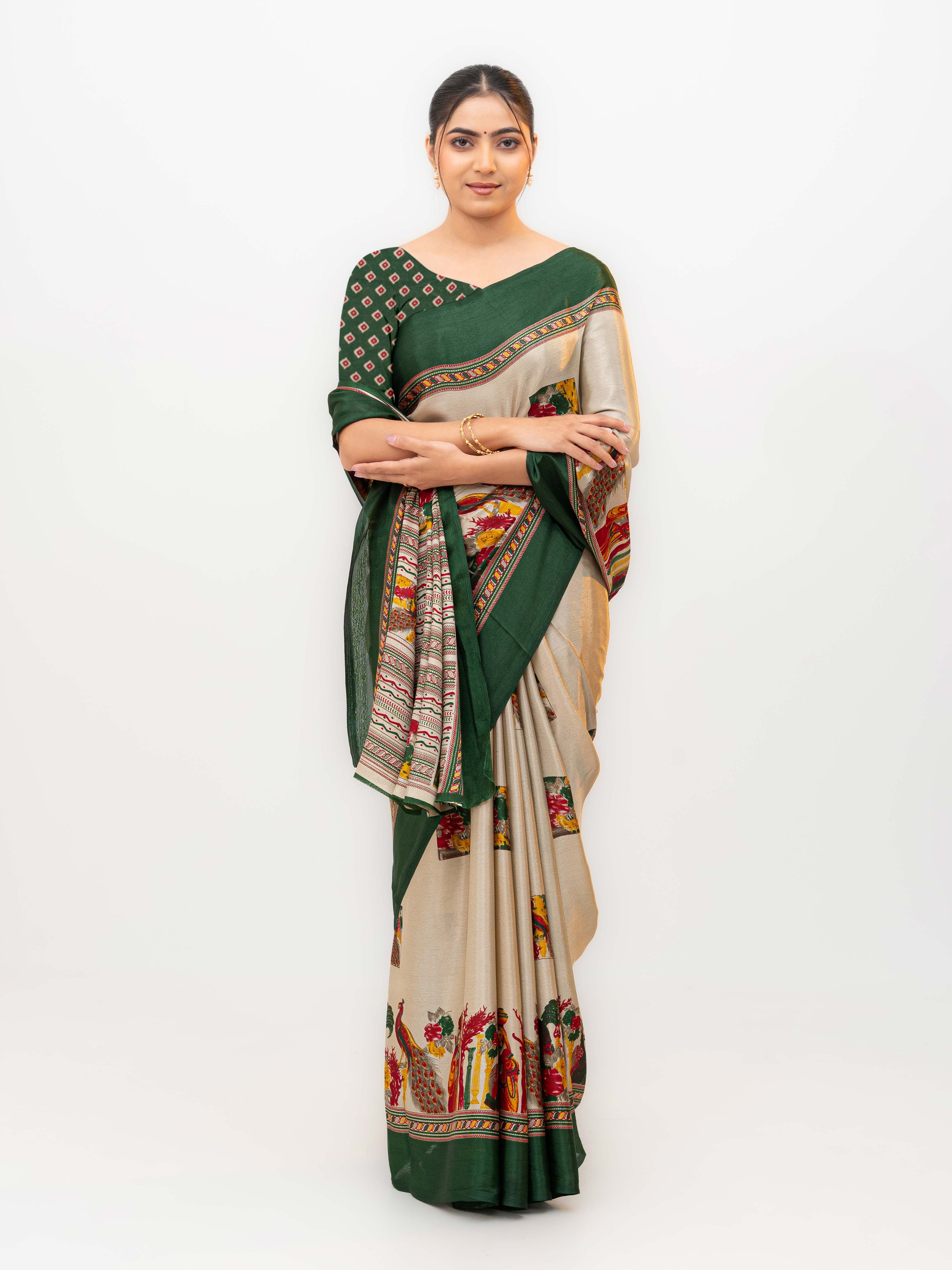 Dark Green Turkey Silk Saree