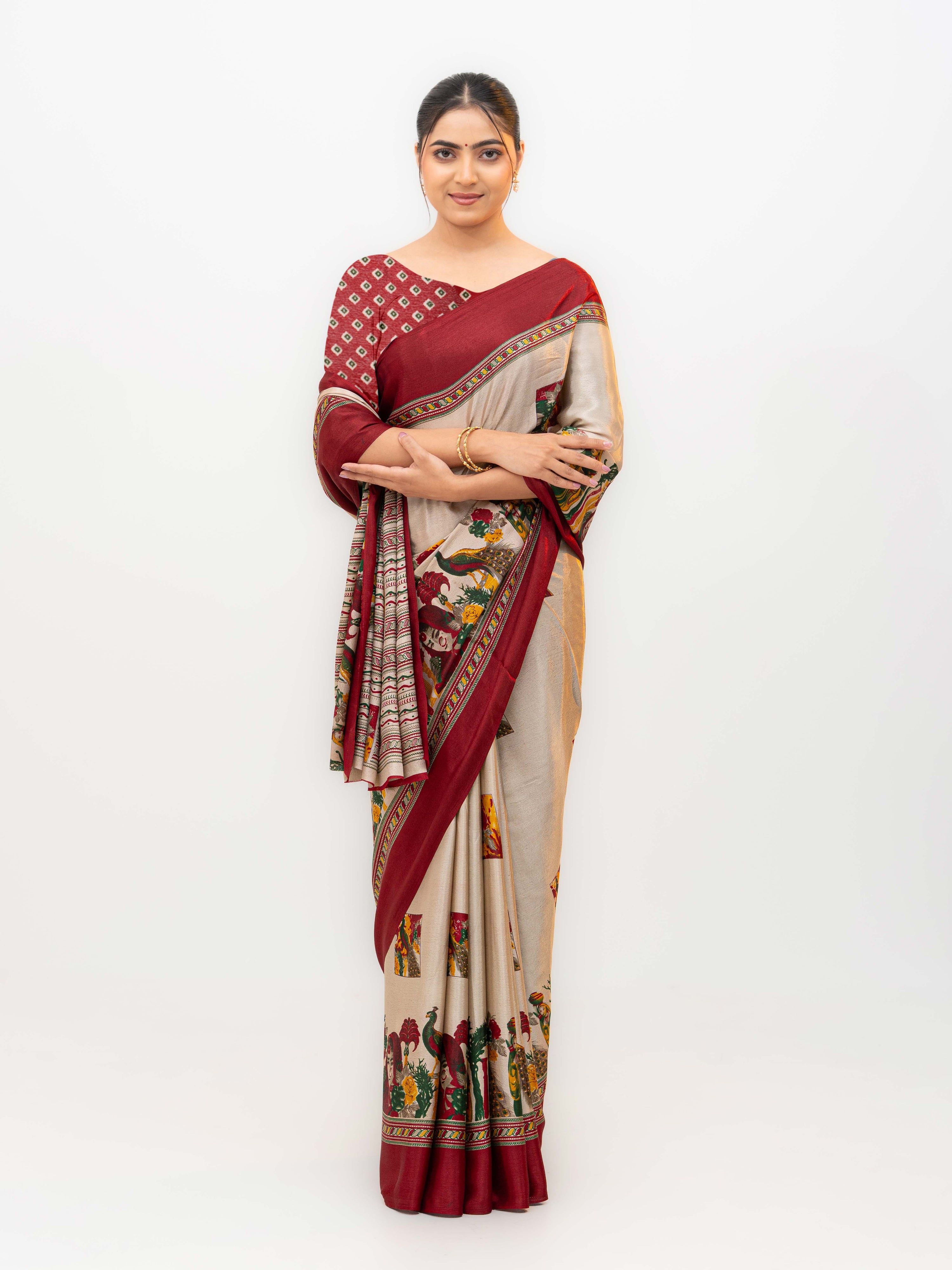 Maroon Turkey Silk Saree