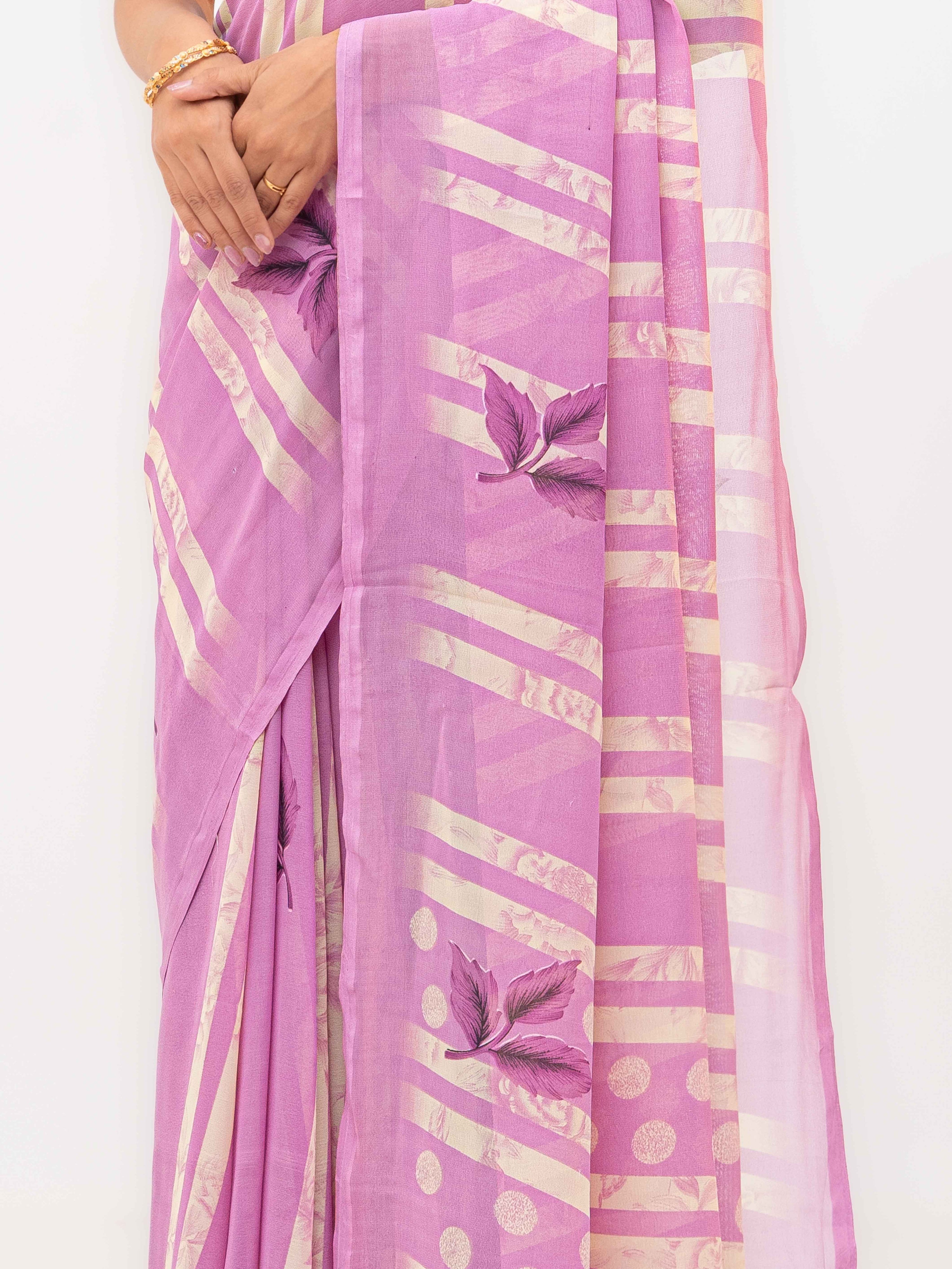 Lilac Soft Georgette Saree