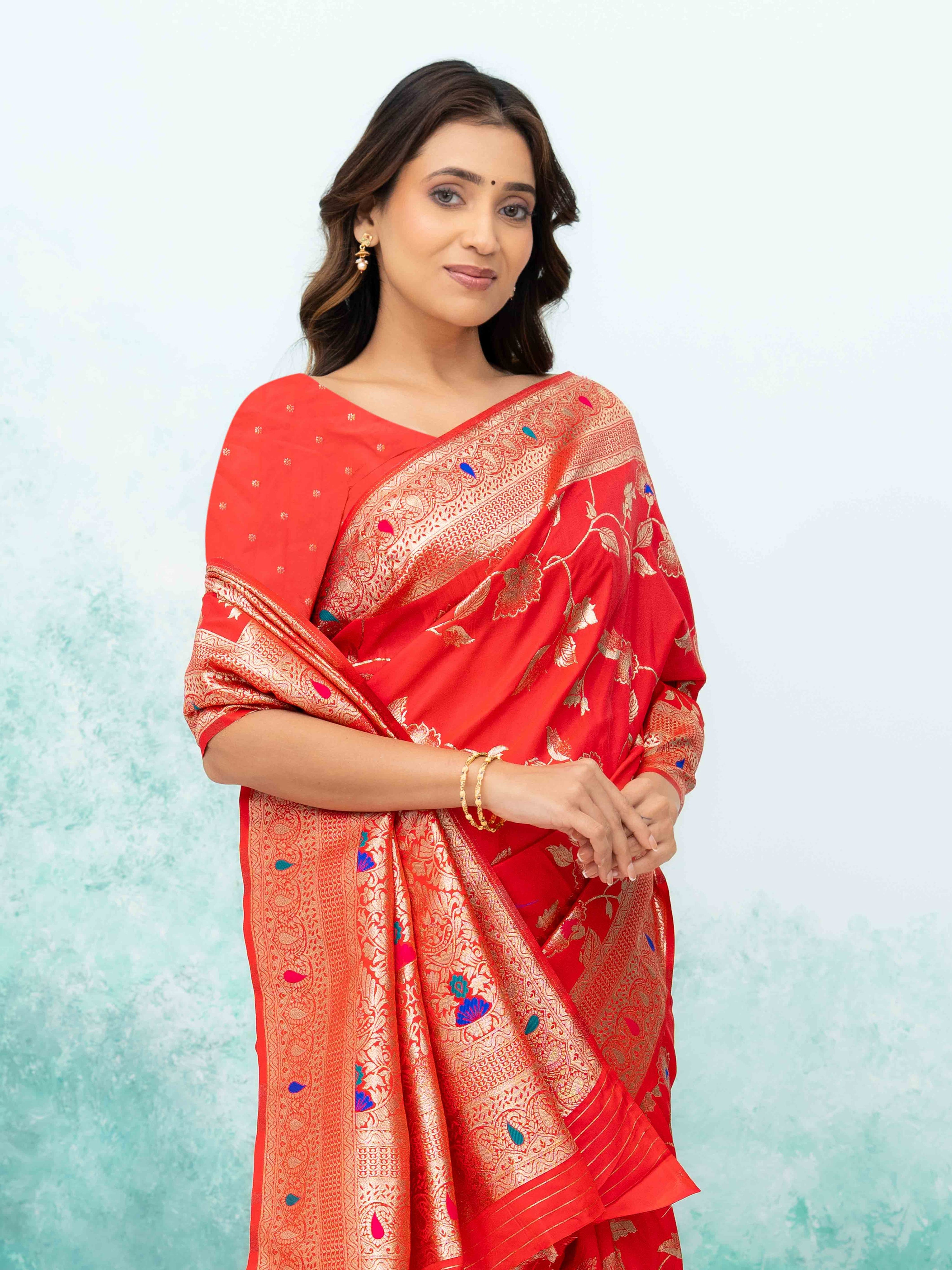 Red Banarasi Silk Saree