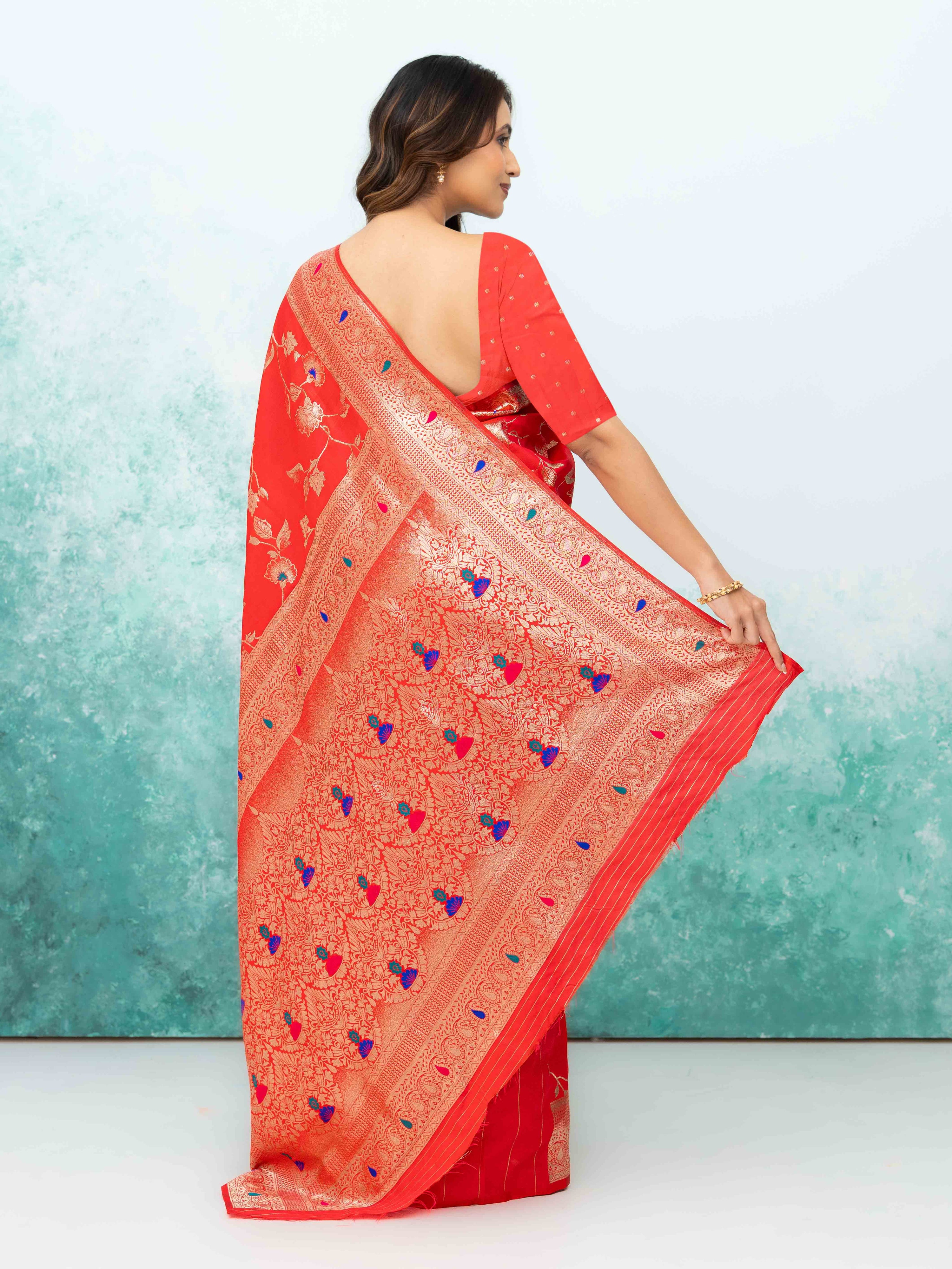 Red Banarasi Silk Saree