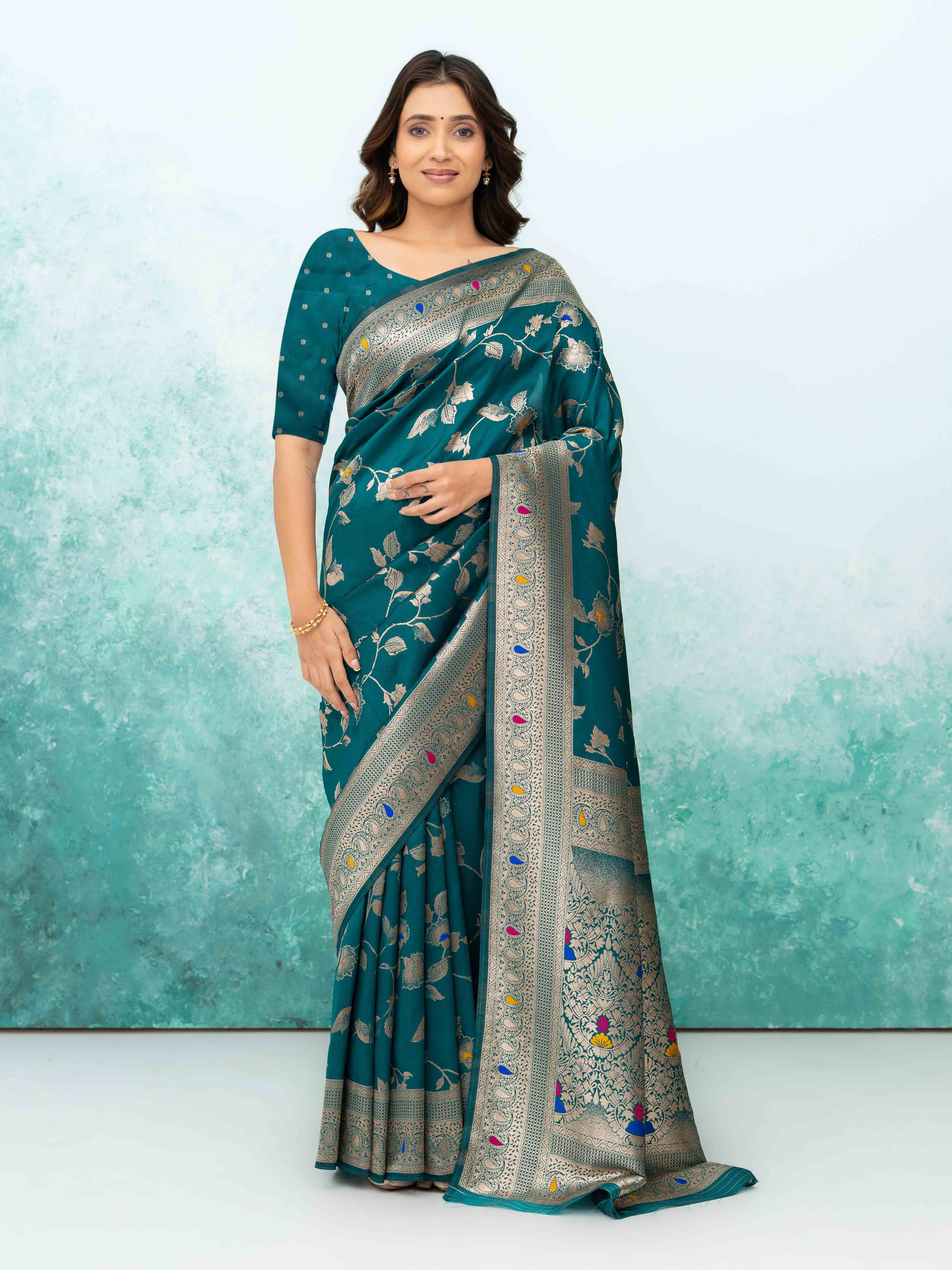 Rama Banarasi Silk Saree