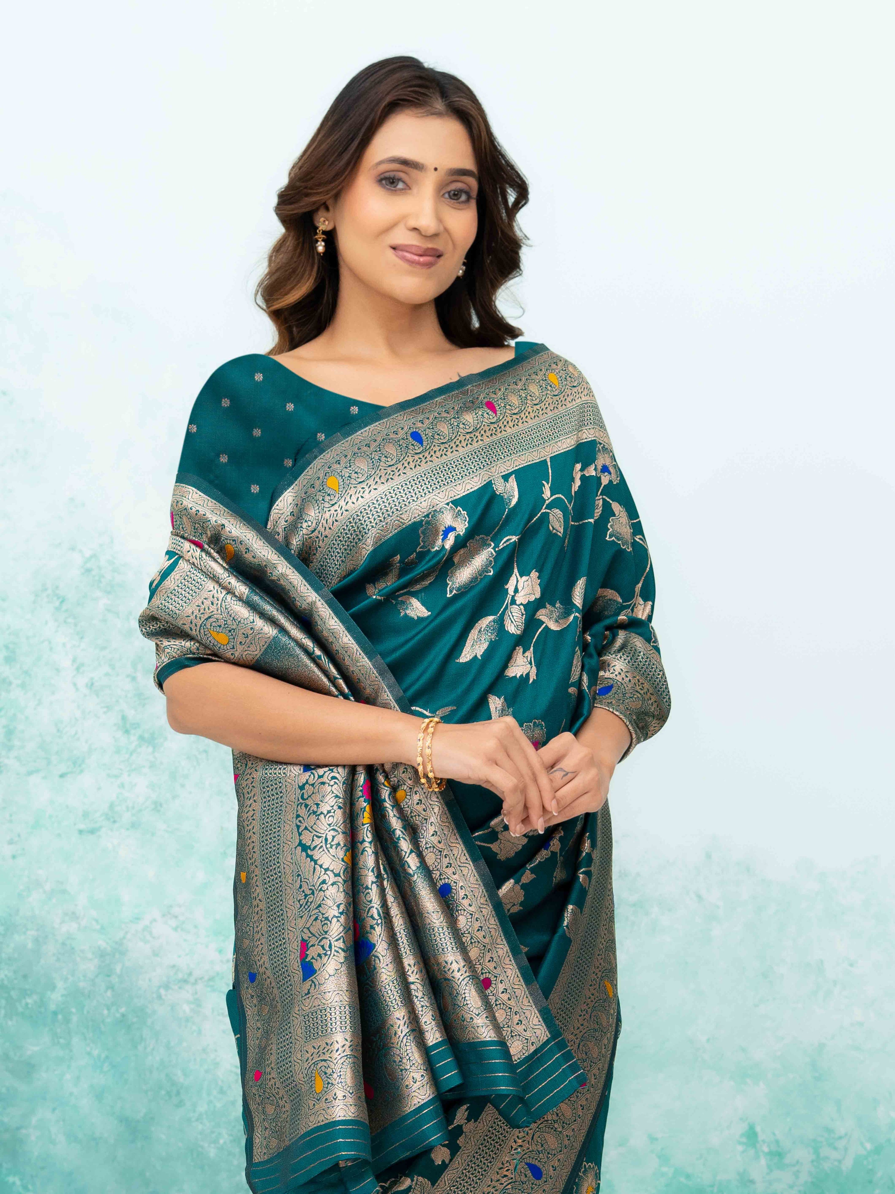 Rama Banarasi Silk Saree