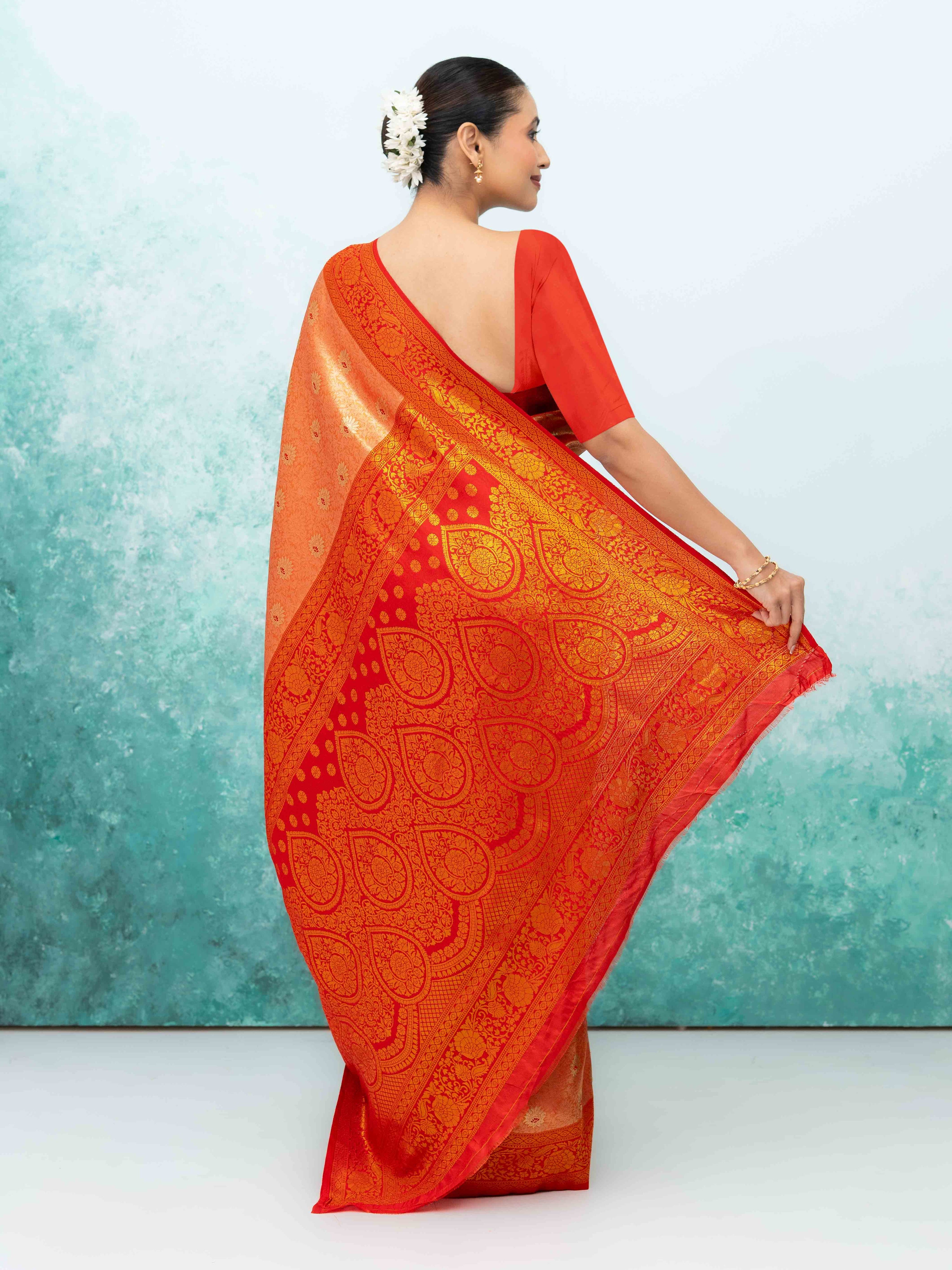 Orange Kanchivaram Saree