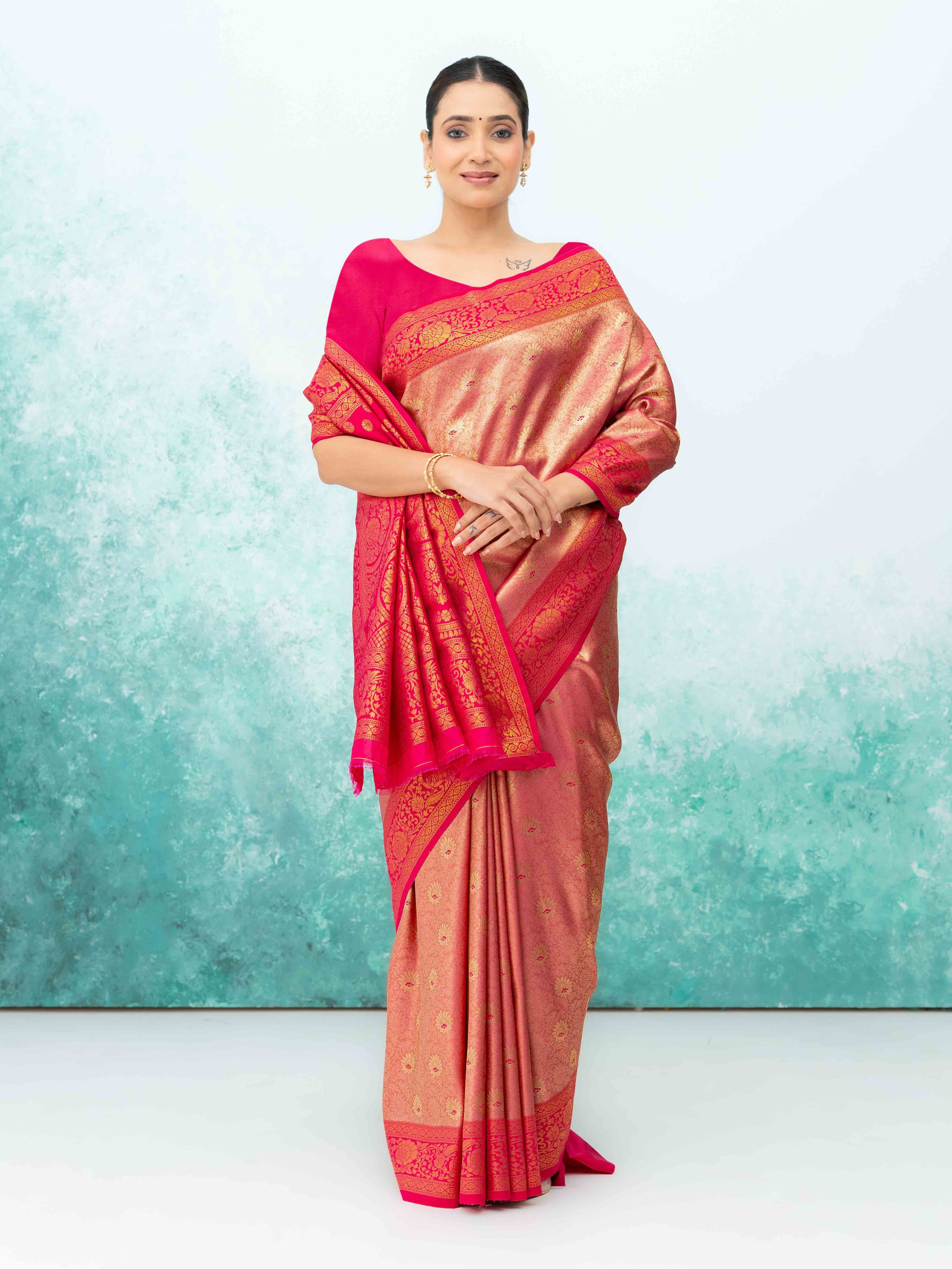 Pink Kanchivaram Saree