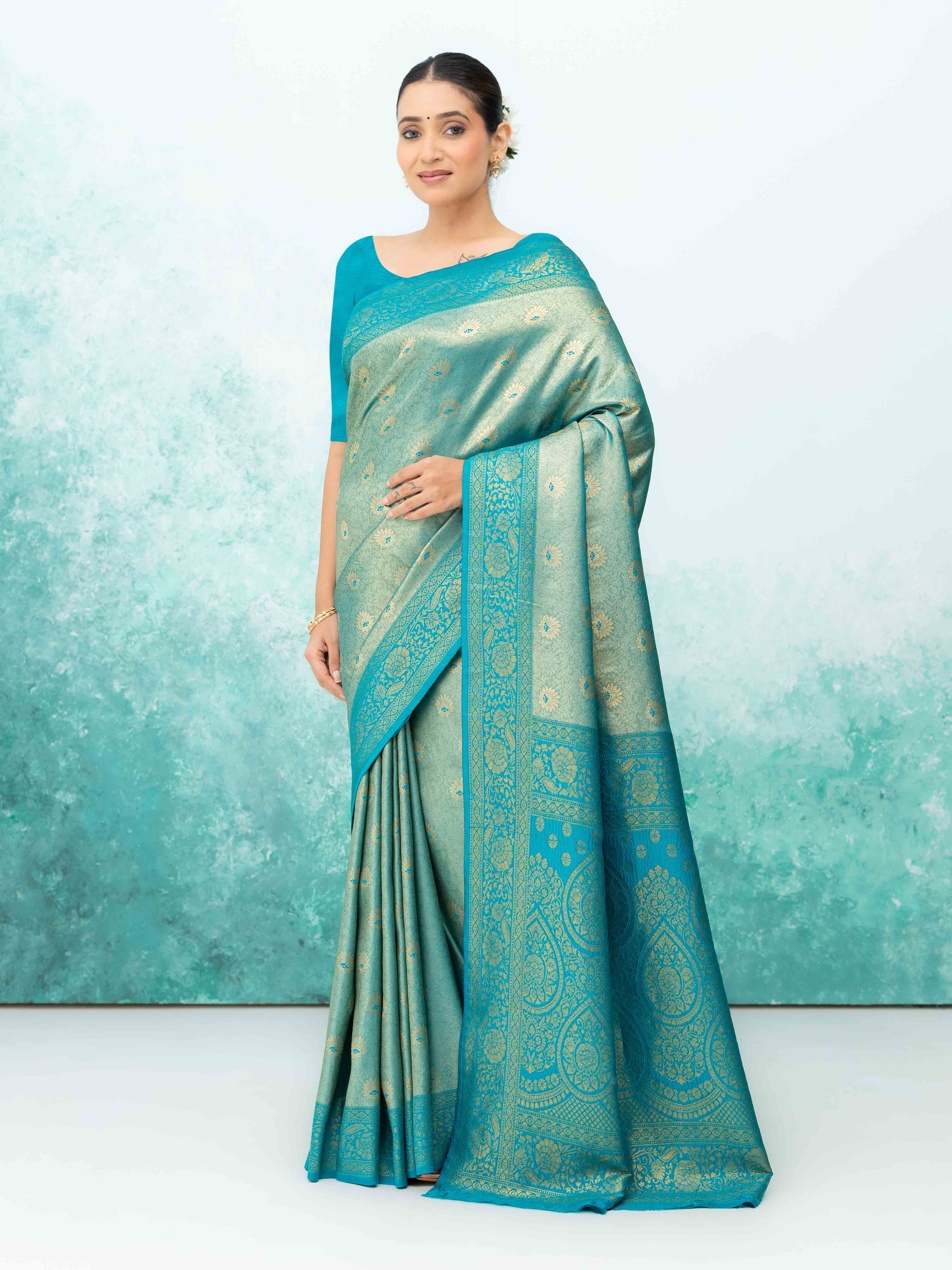 Sky Blue Kanchivaram Saree