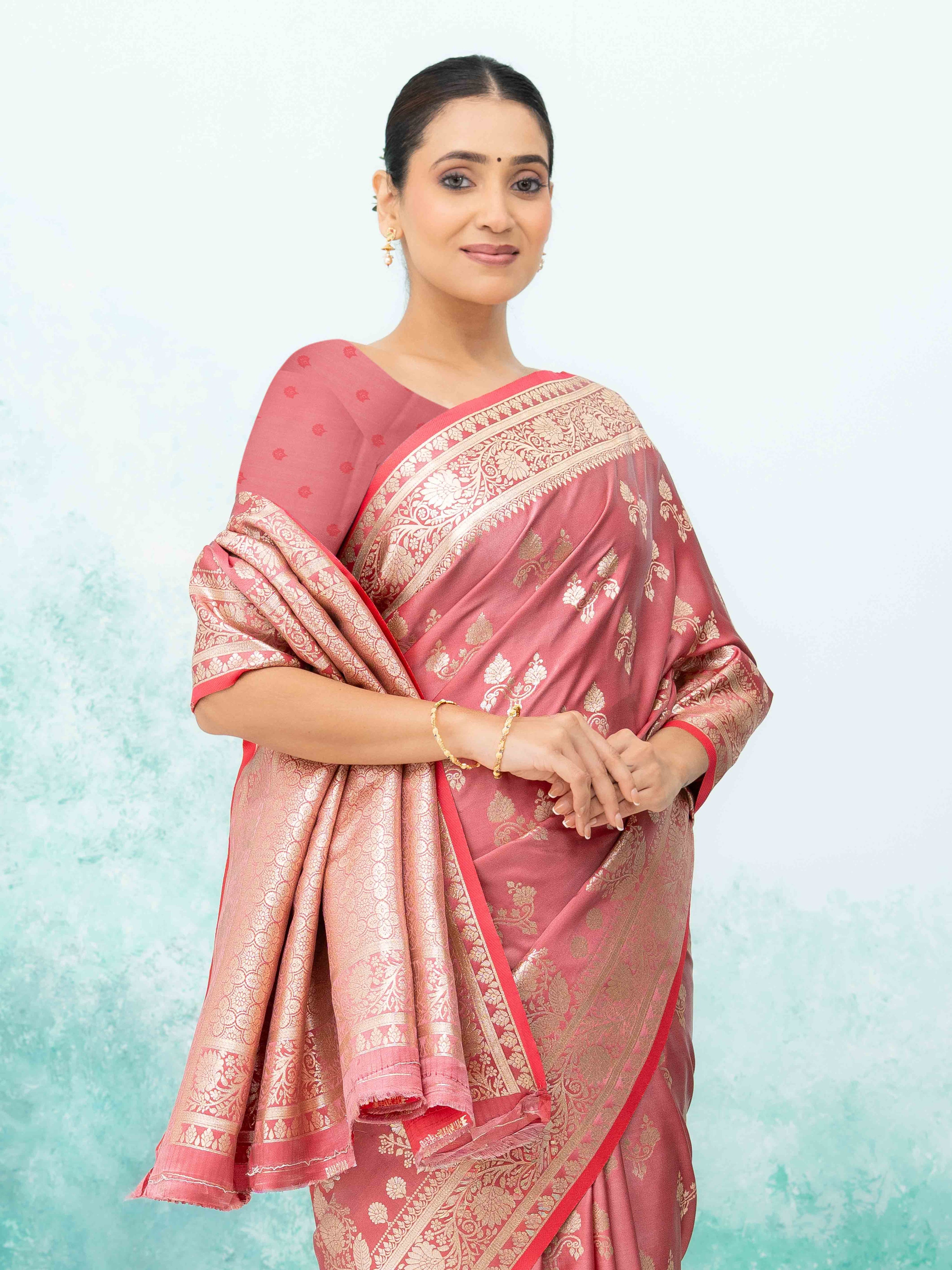 Pink Banarasi Silk Saree