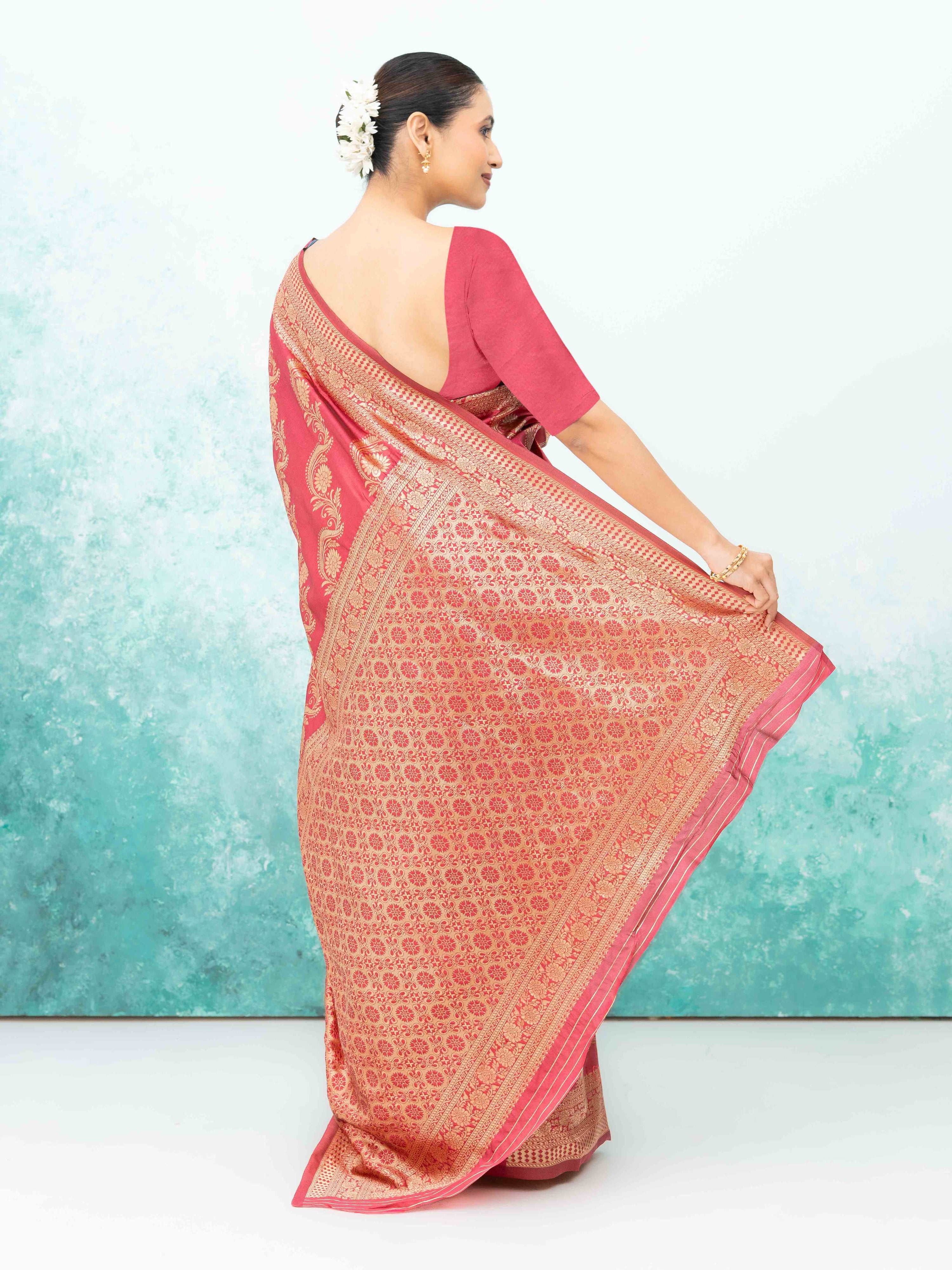 Red Mysore Silk Saree