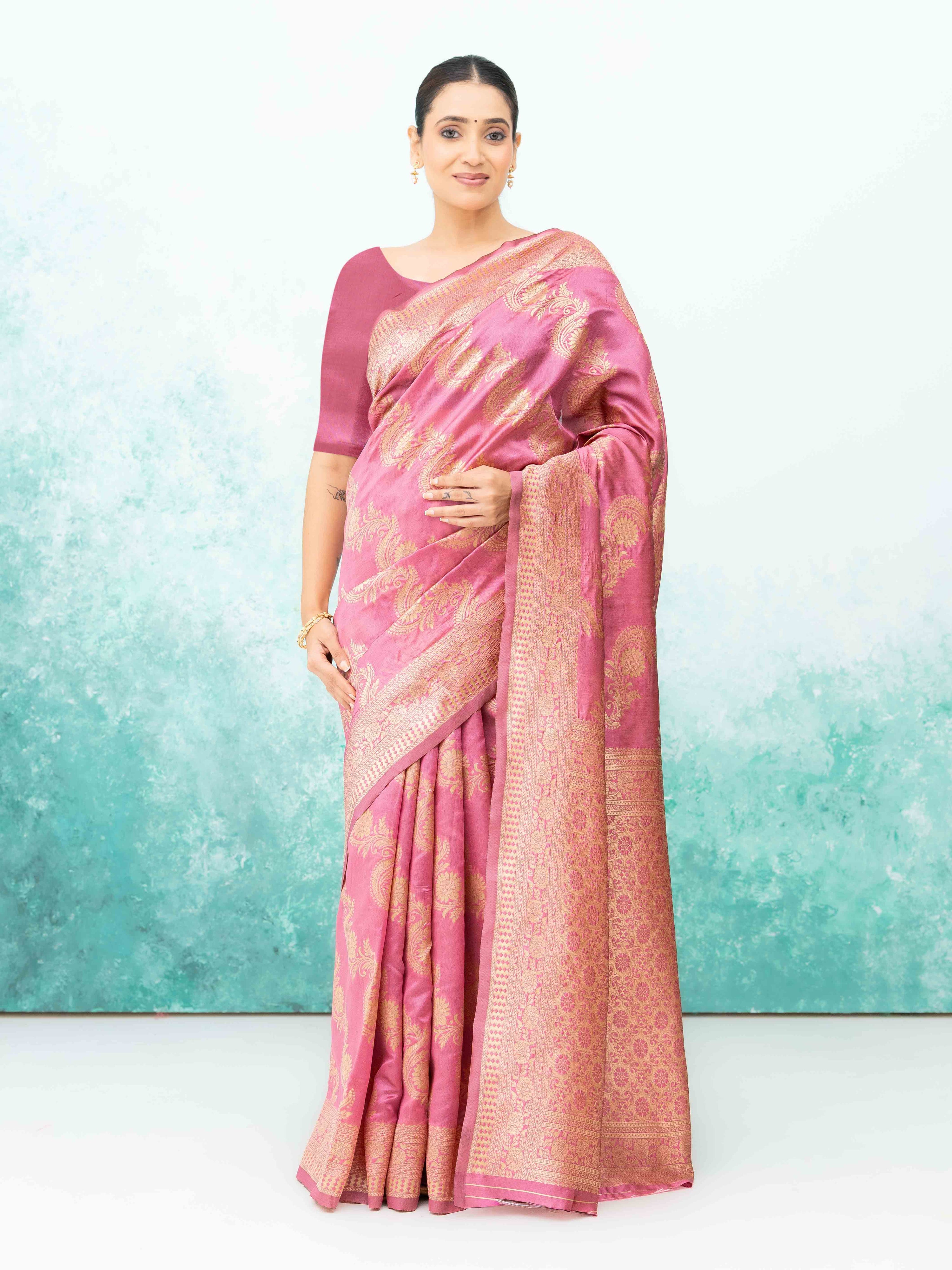 Pink Mysore Silk Saree