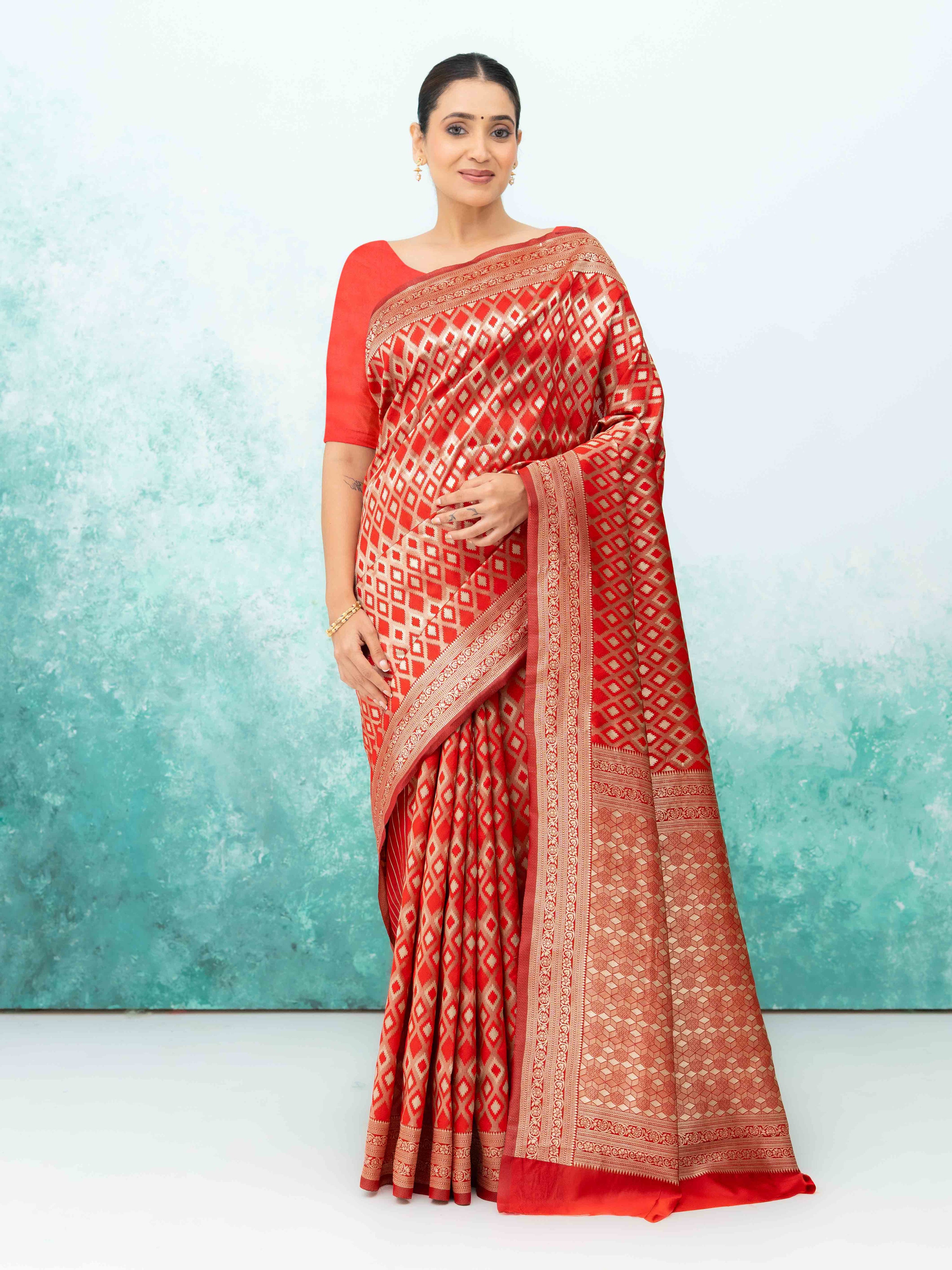 Red Mysore Silk Saree