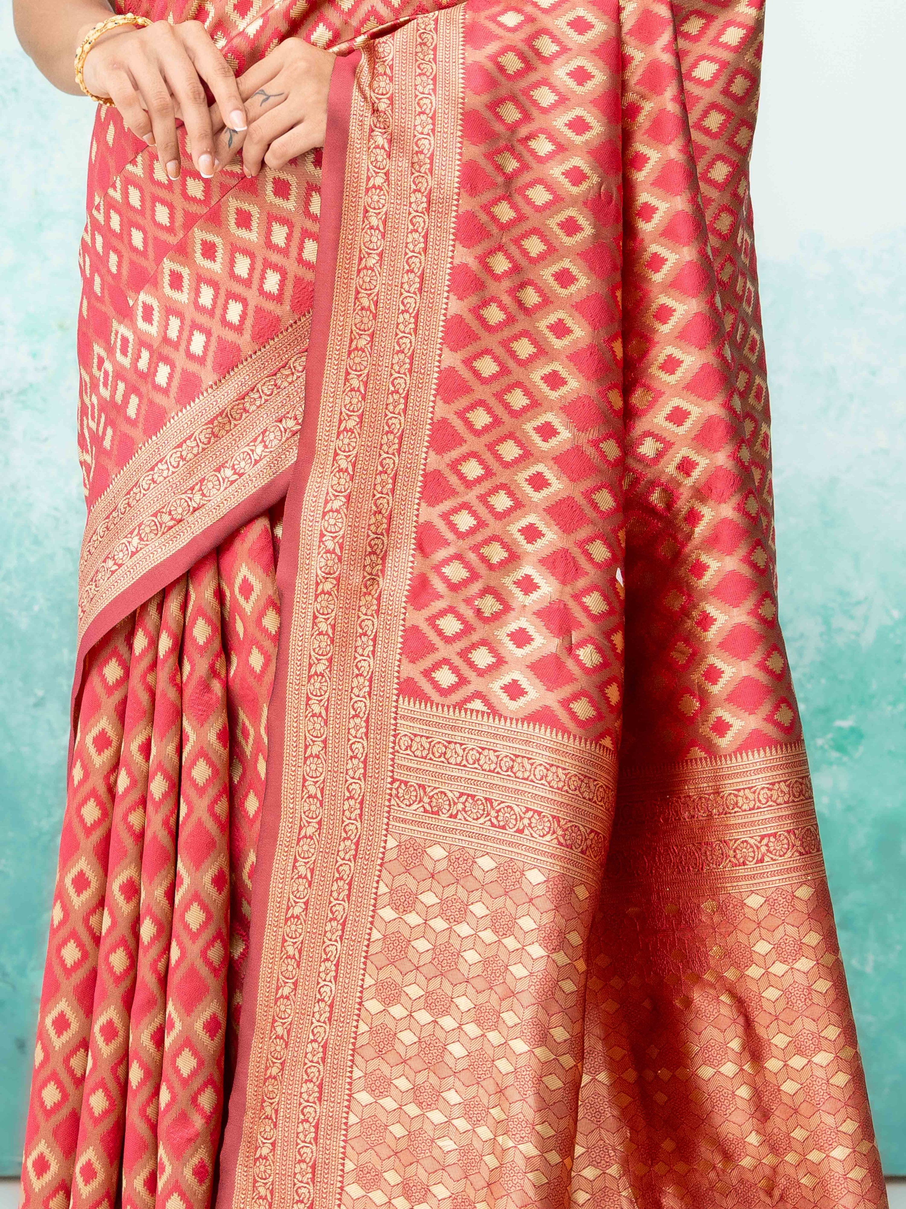 Ruby Red Mysore Silk Saree
