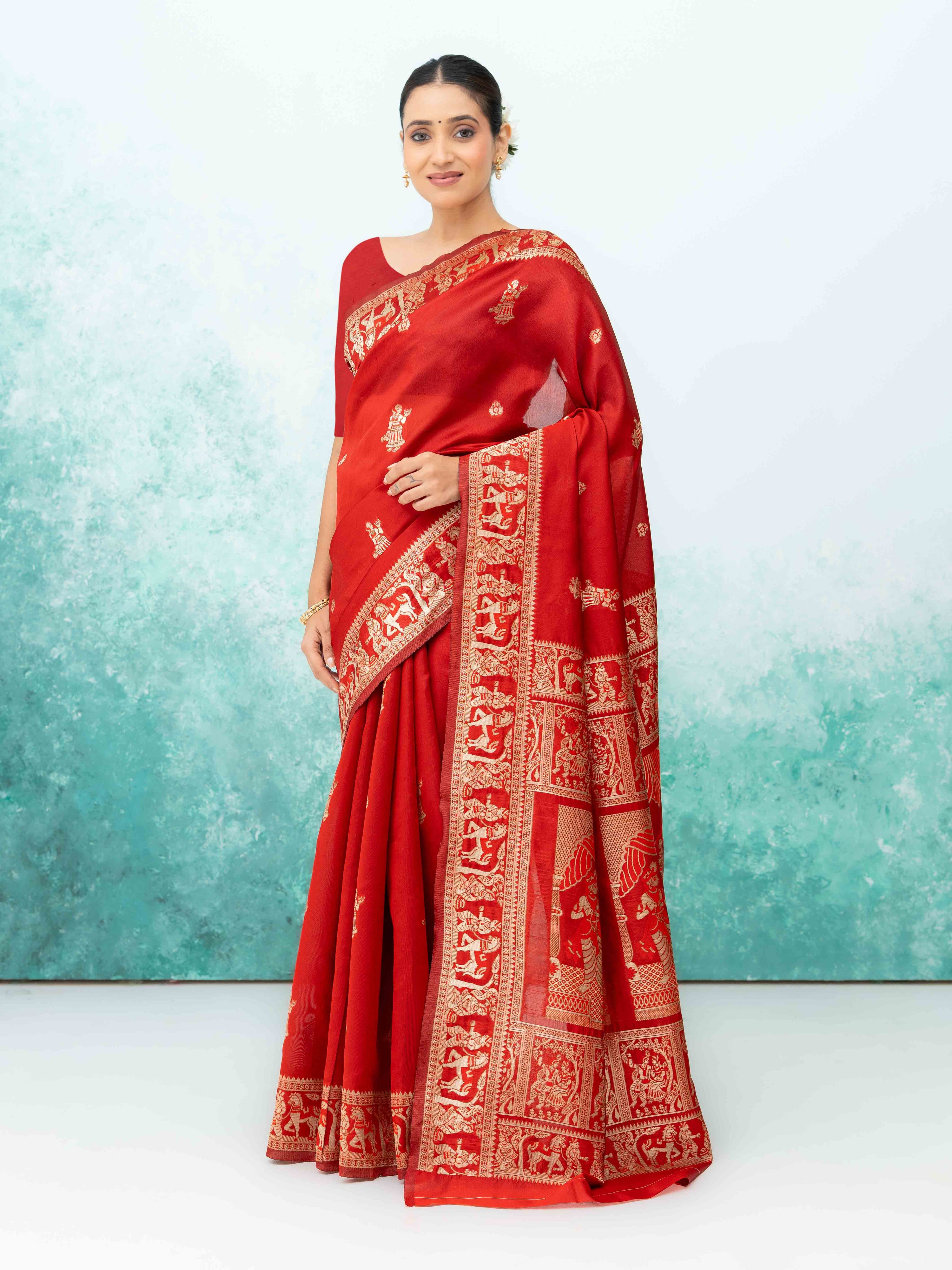 Red Banarasi Silk Saree