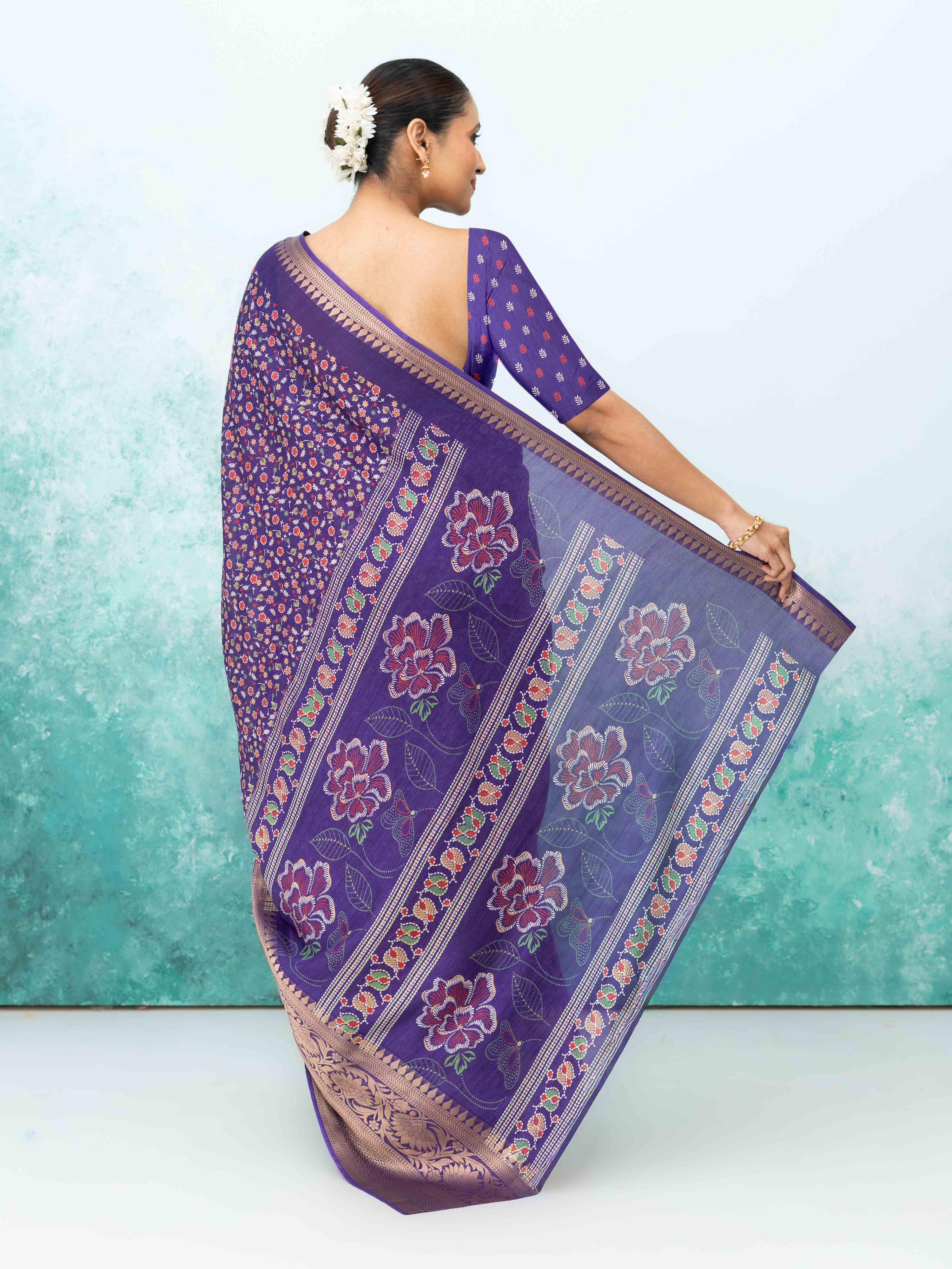 Royel Purple Crepe Saree