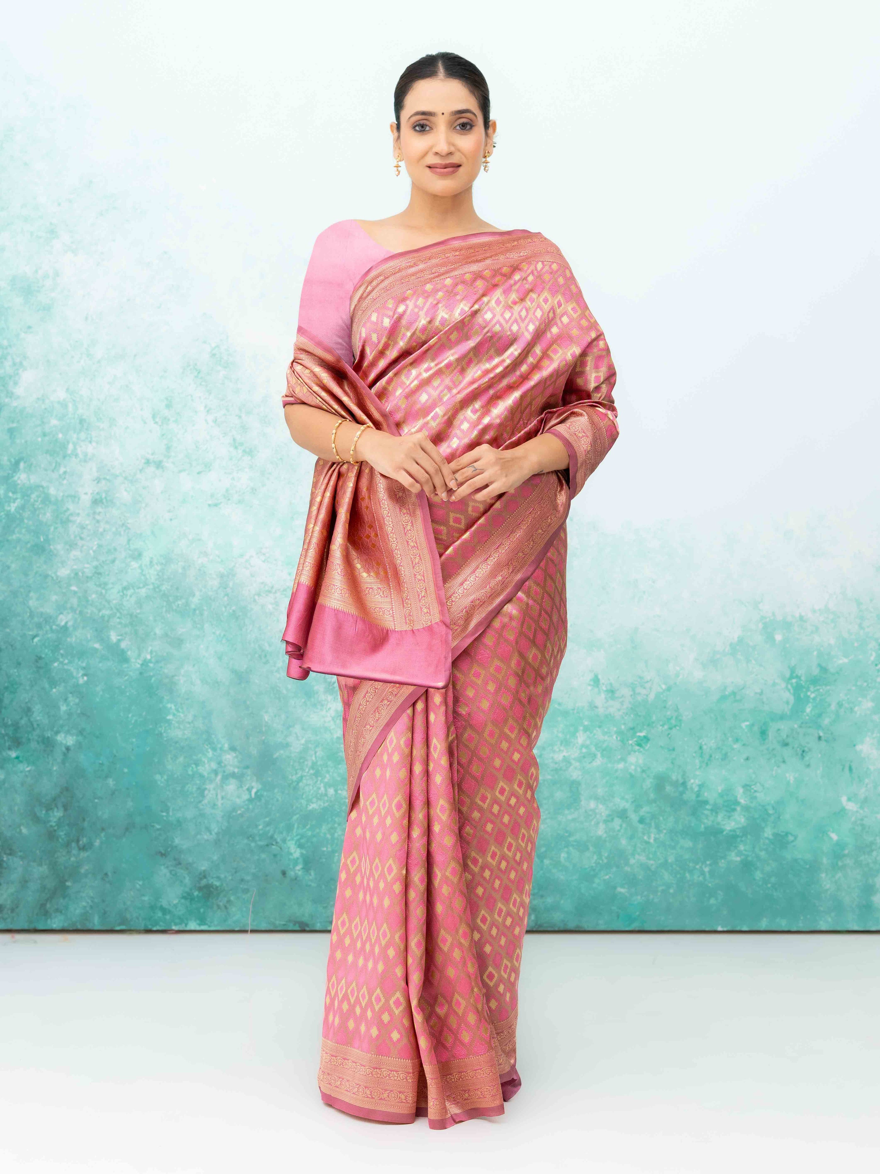 Pink Mysore Silk Saree