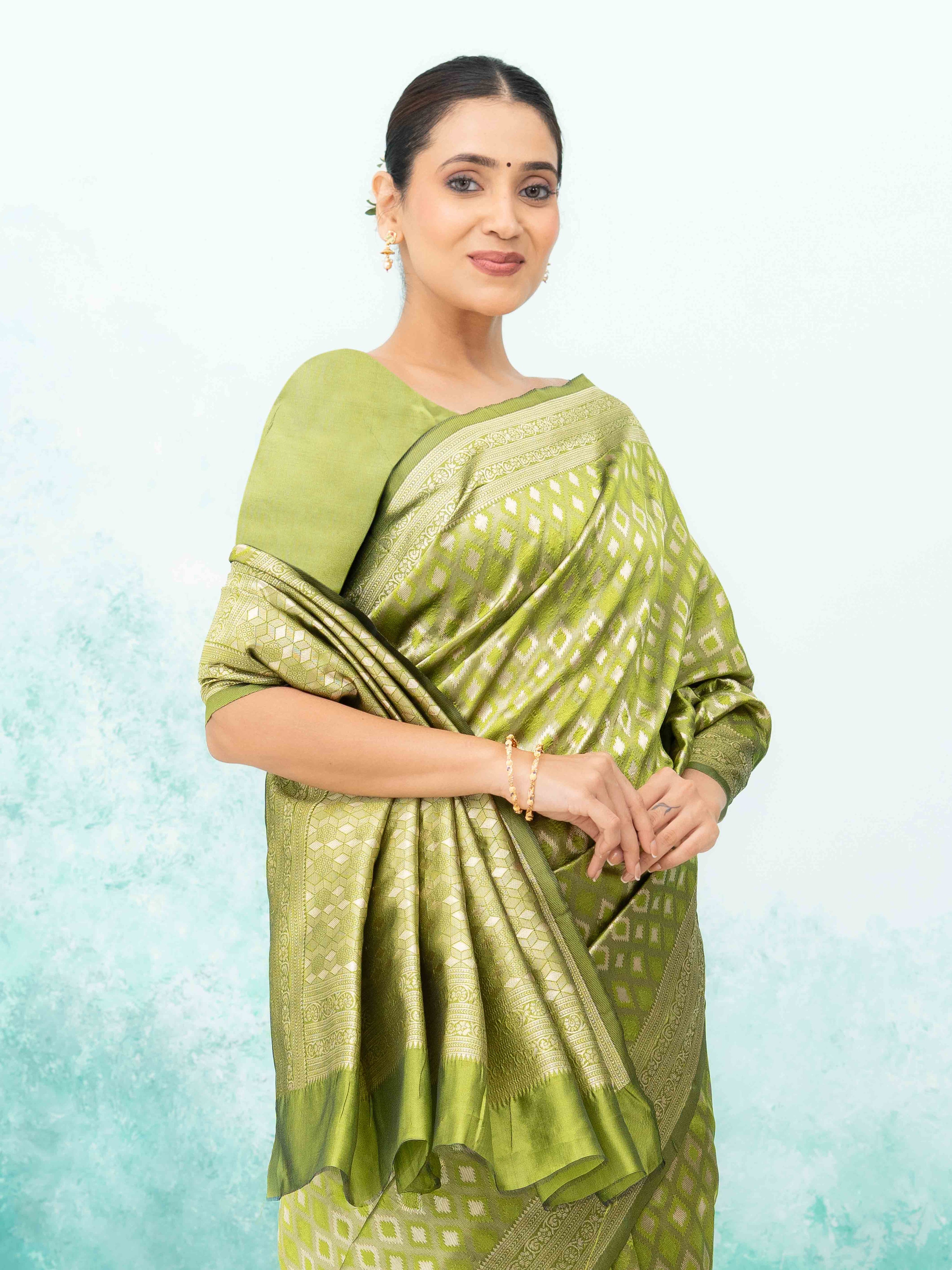 Light Green Mysore Silk Saree