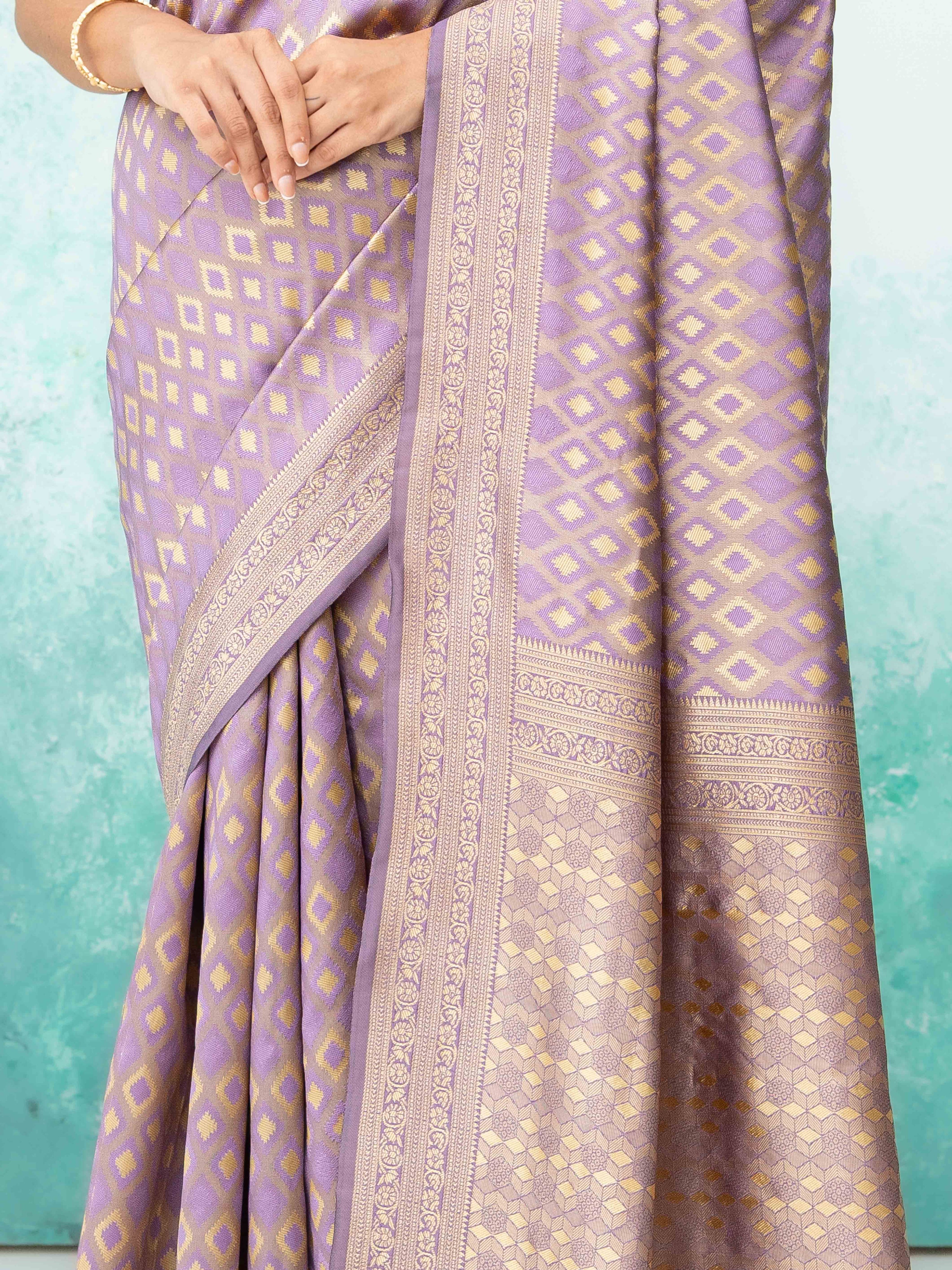 Lavender Mysore Silk Saree