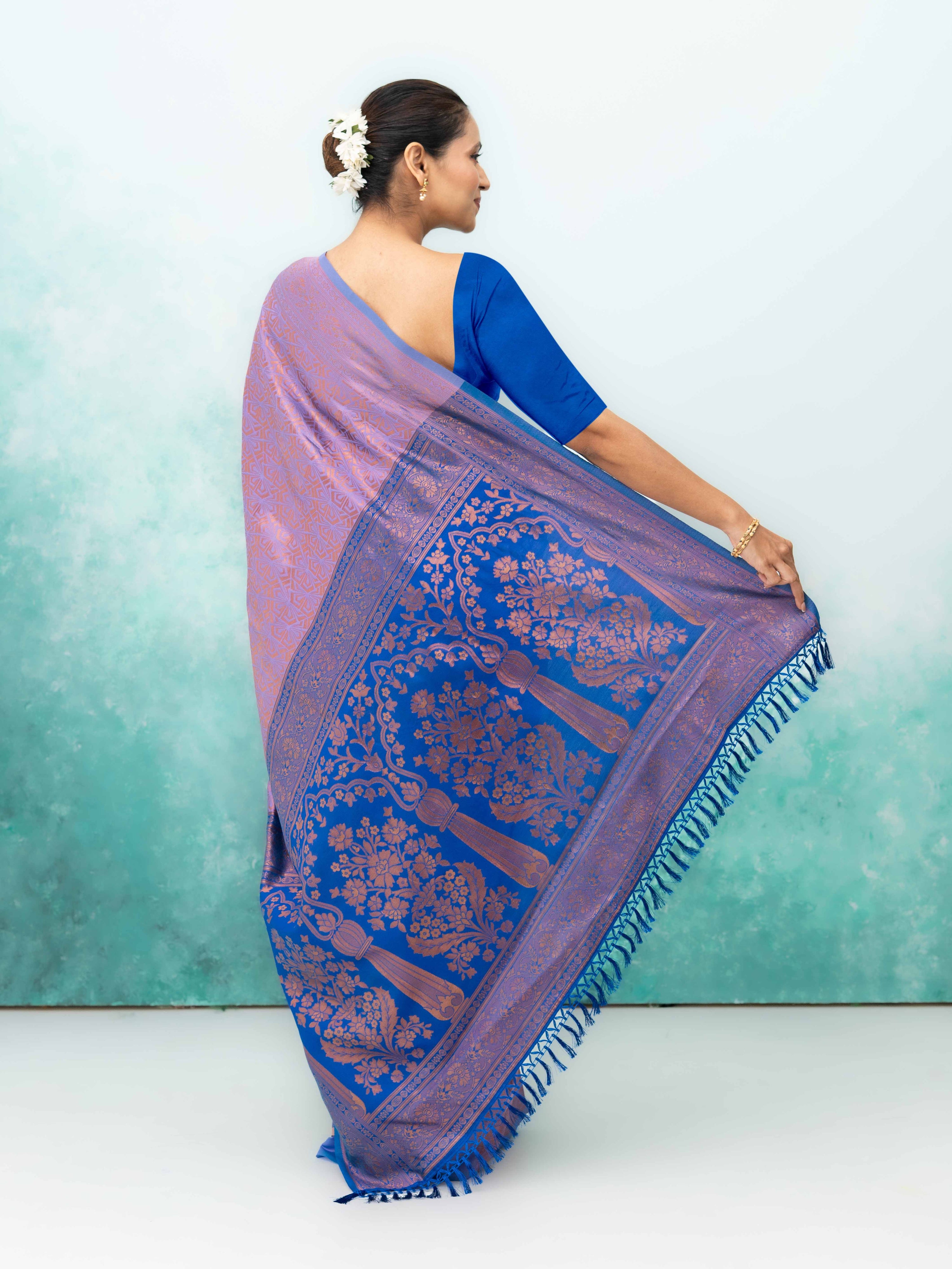 Purple Poly Silk Saree