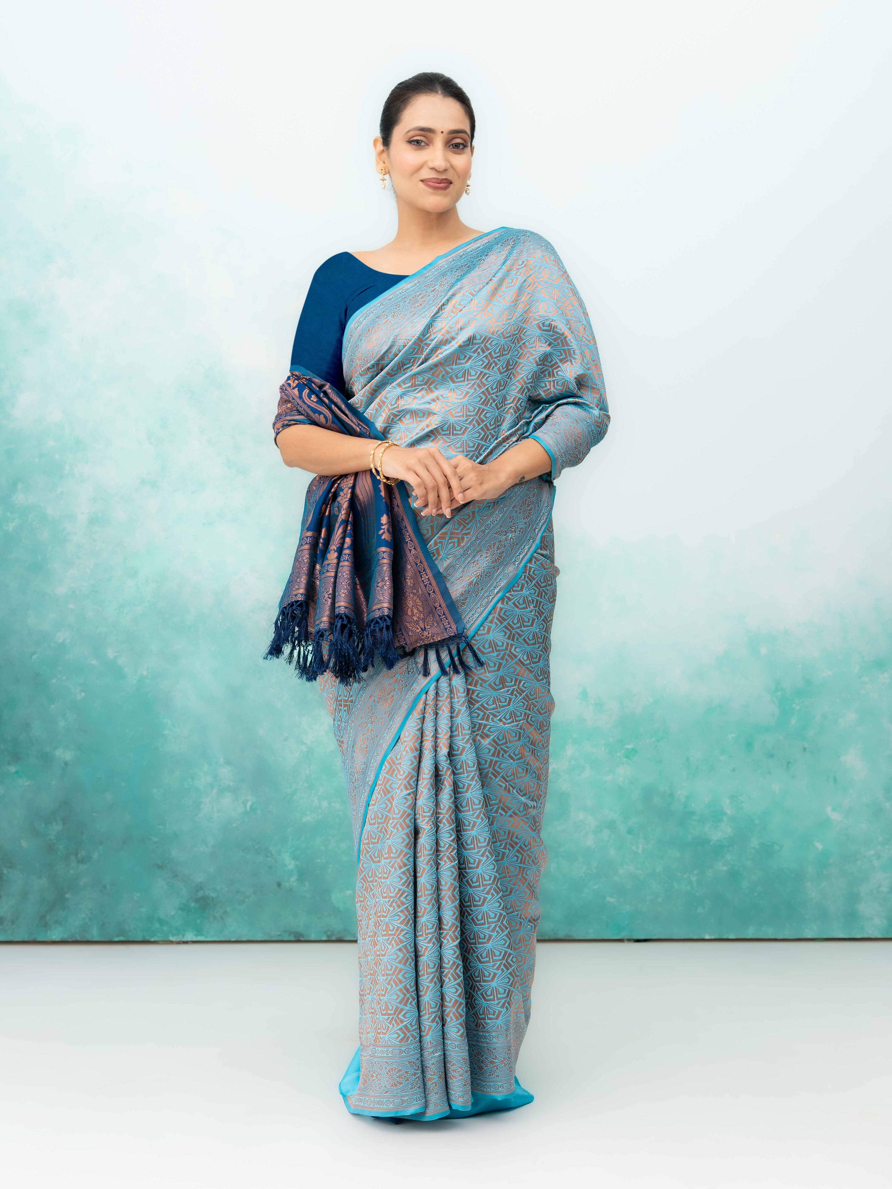 Firoji Poly Silk Saree