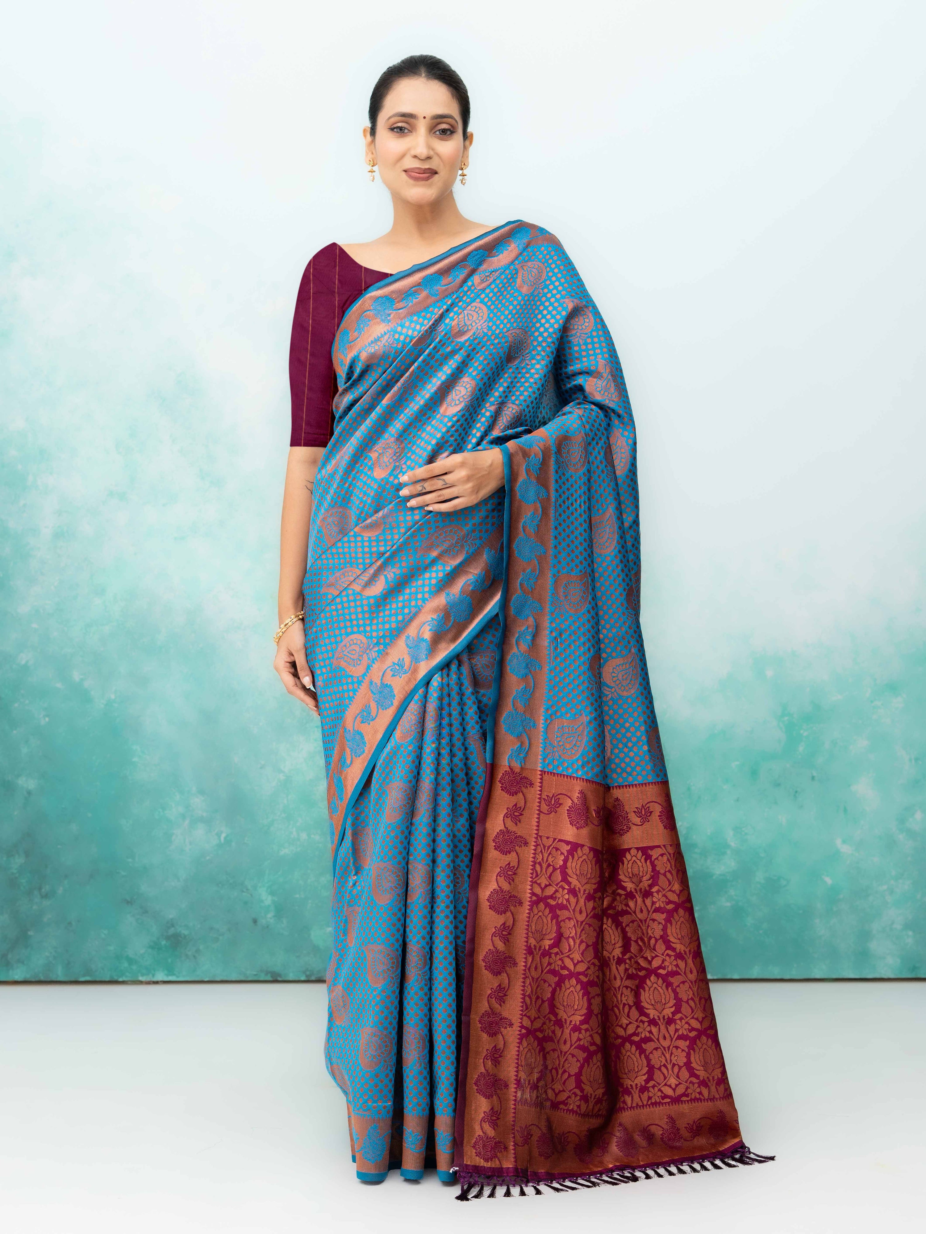Firoji Poly Silk Saree