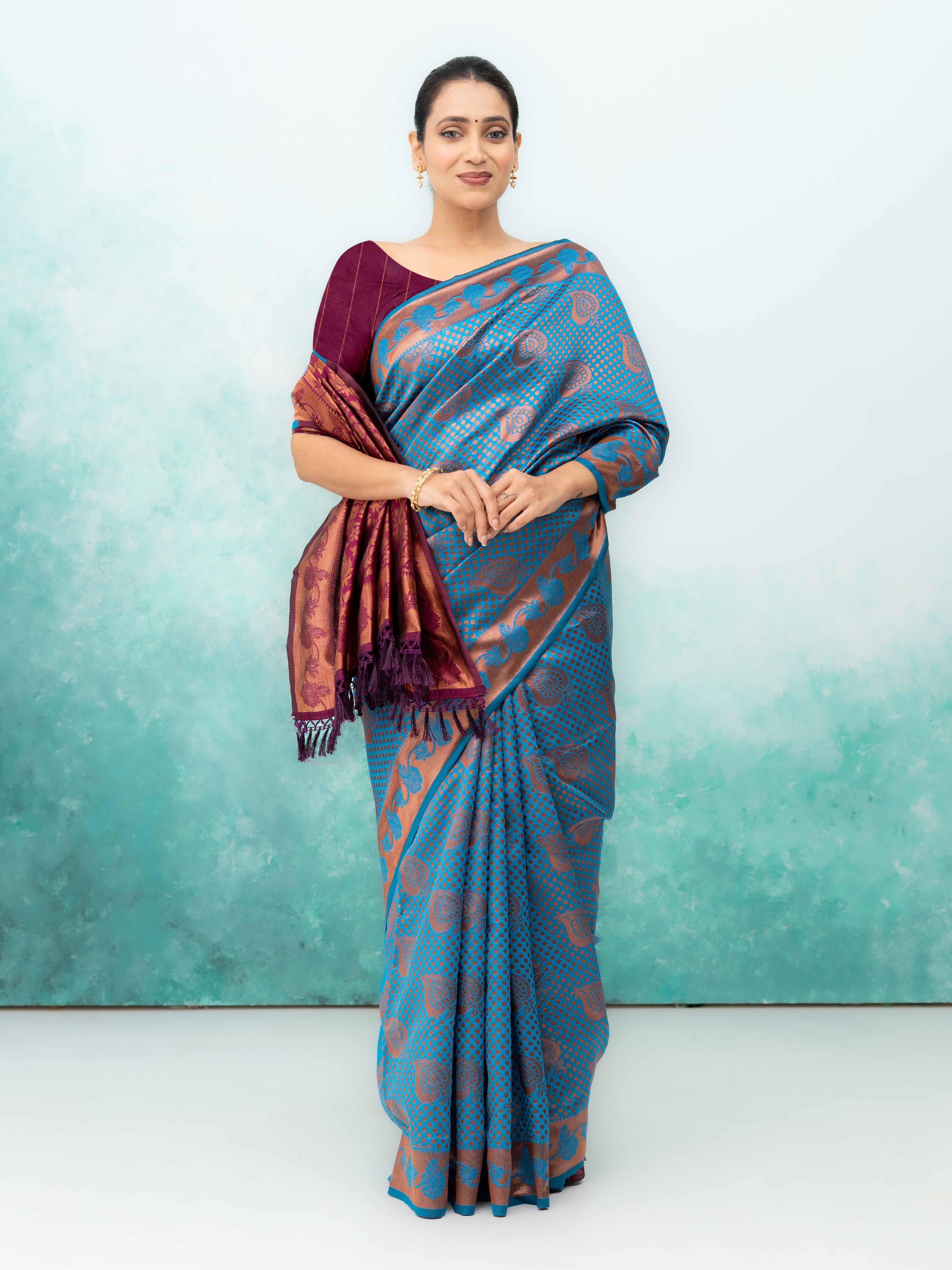 Firoji Poly Silk Saree