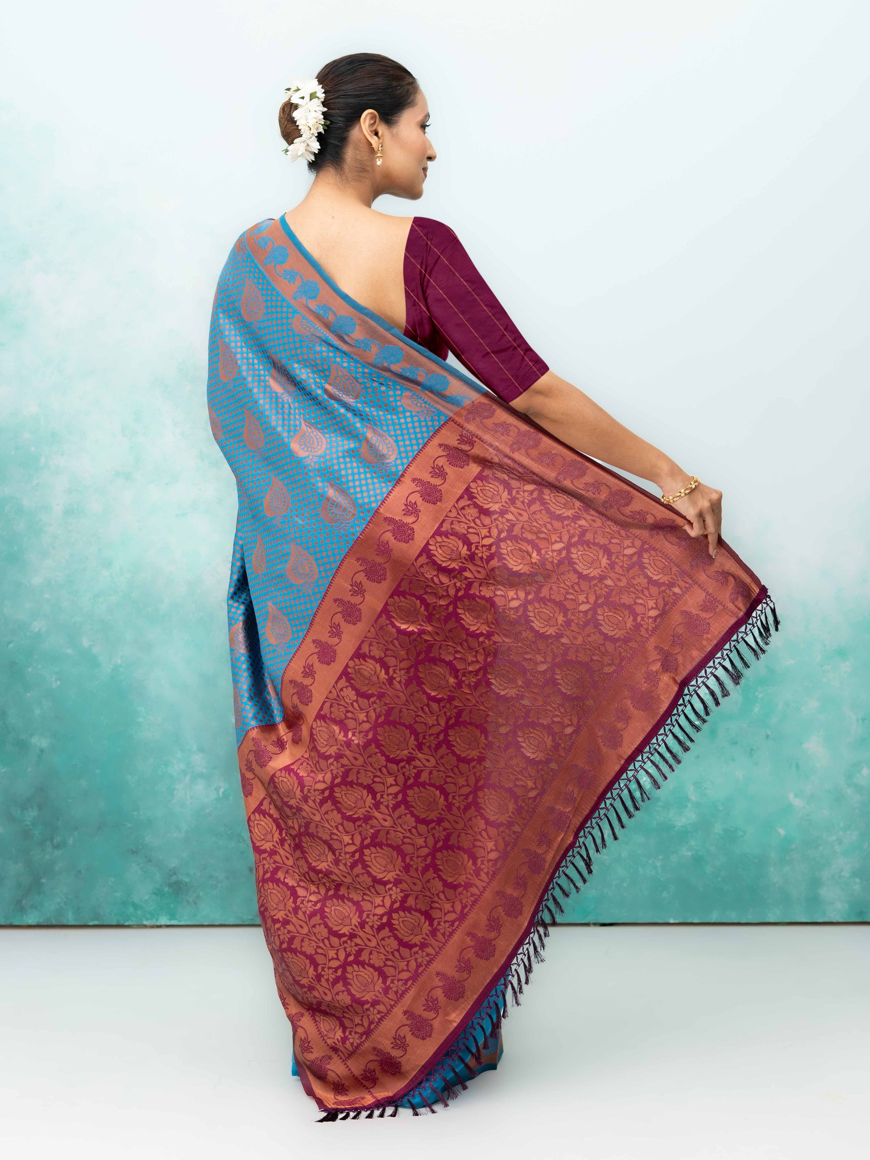 Firoji Poly Silk Saree