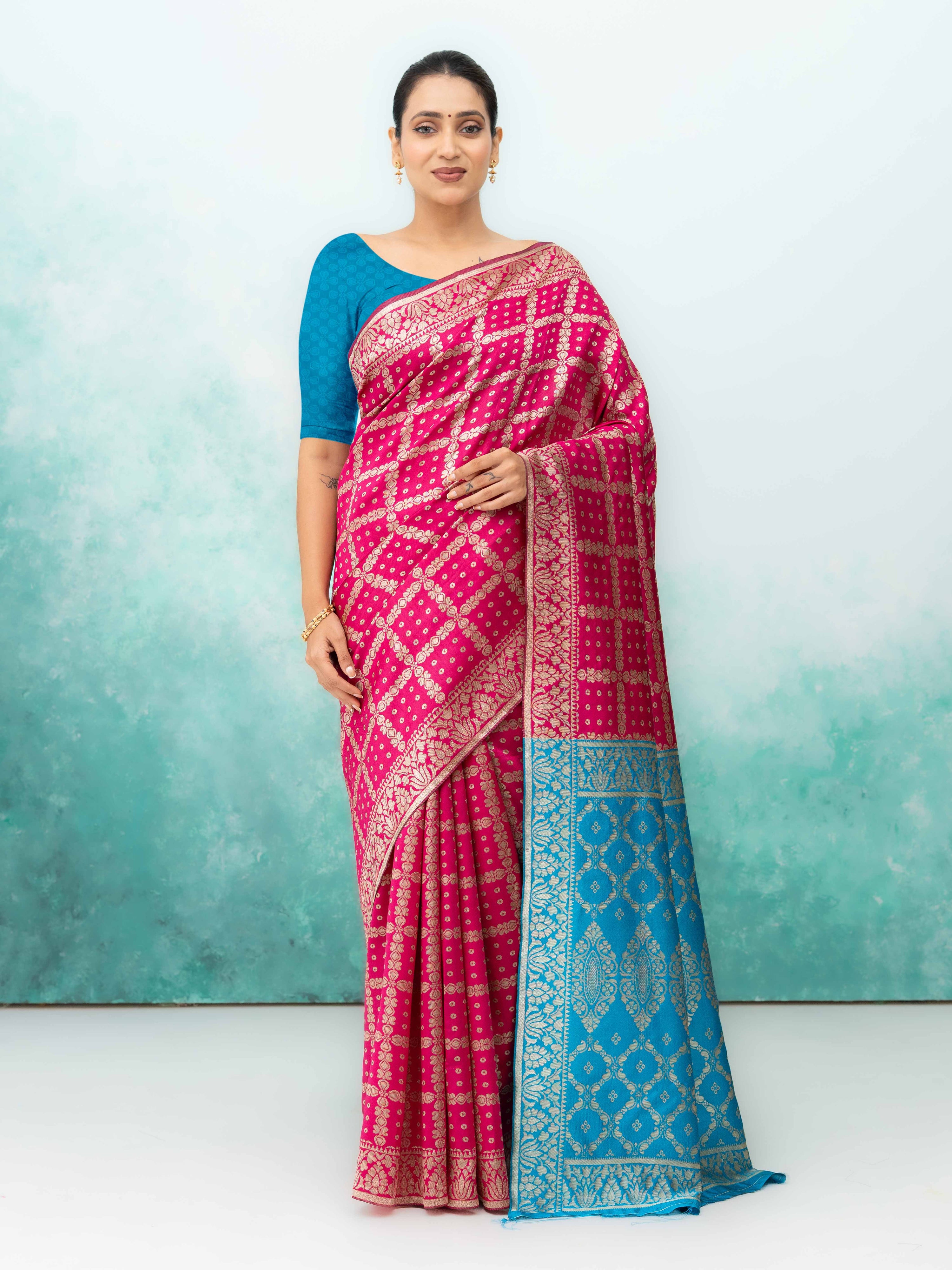 Pink Poly Silk Saree