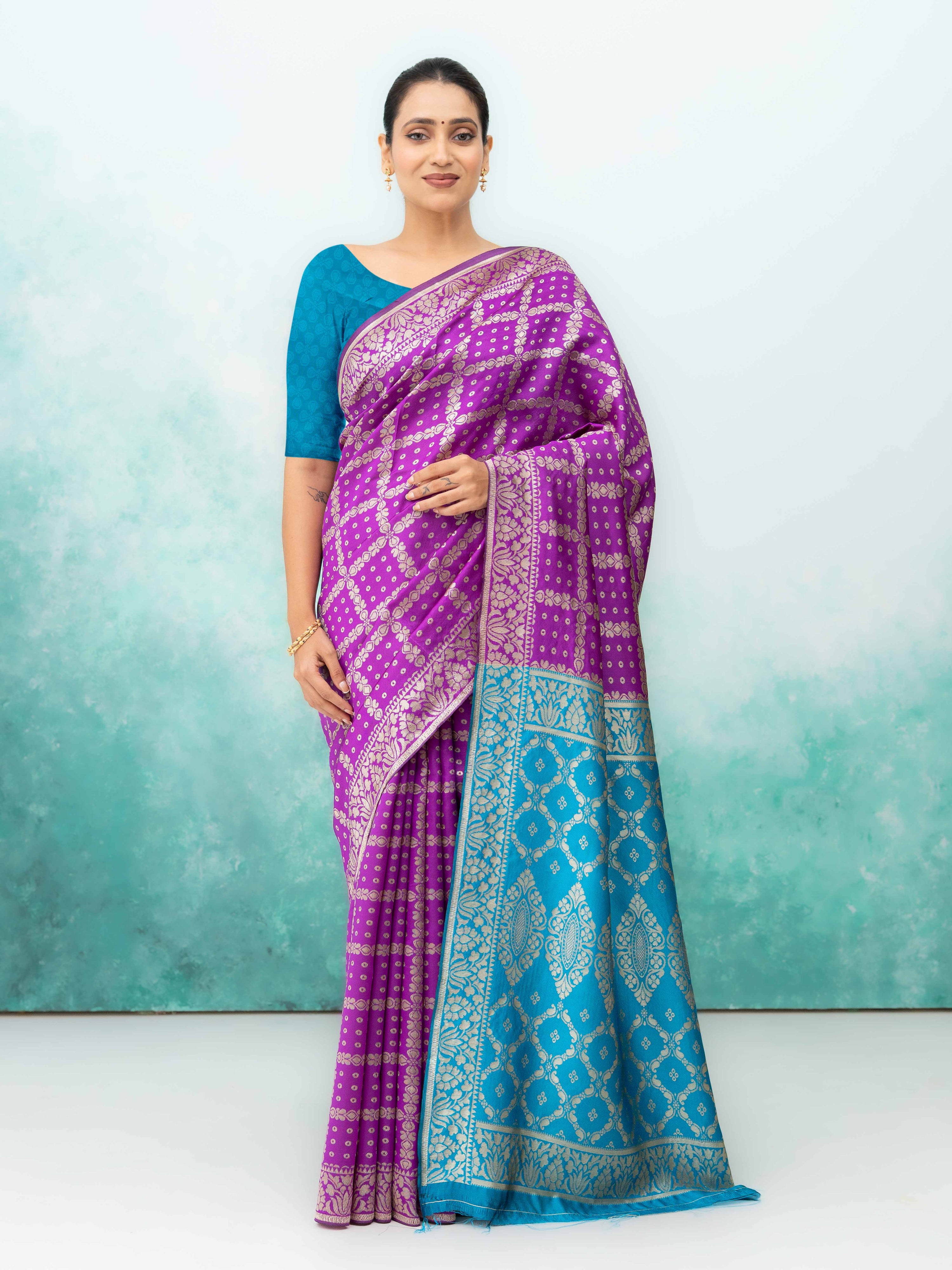 Purple Poly Silk Saree