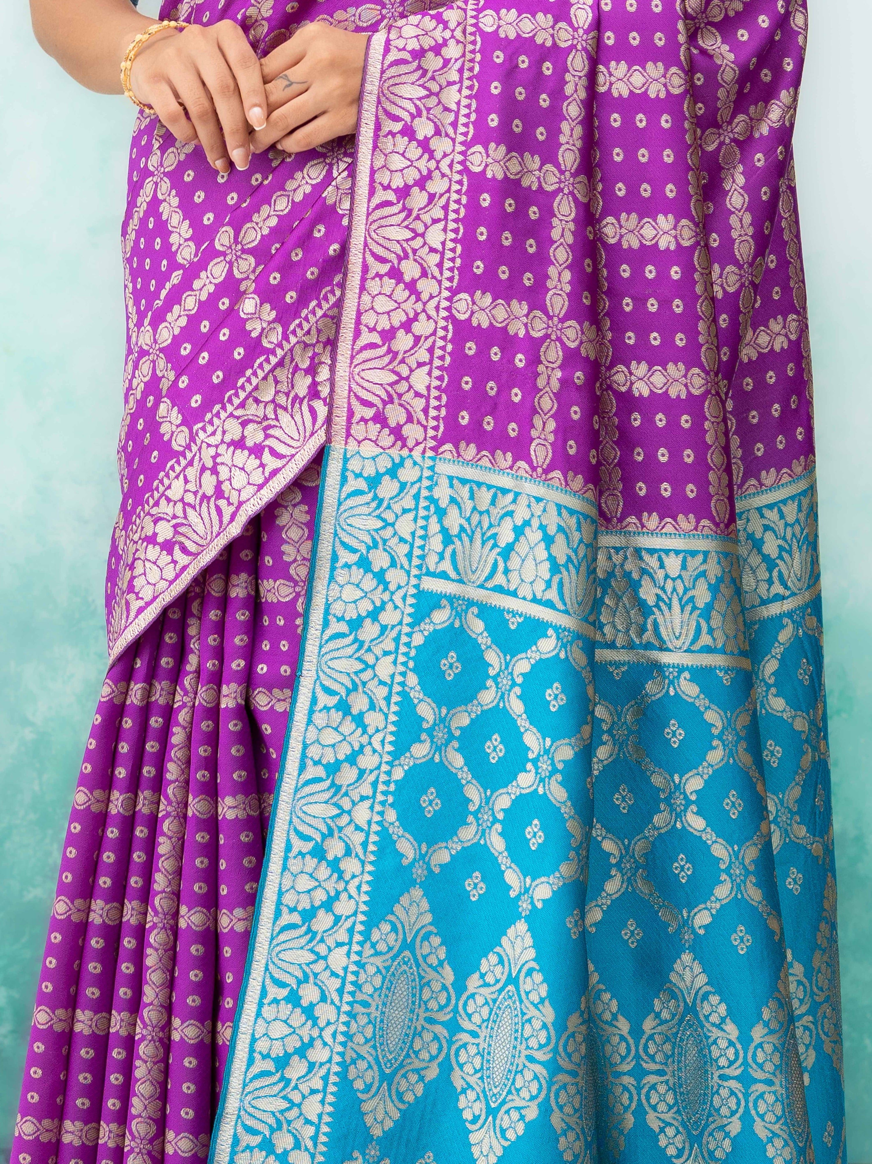 Purple Poly Silk Saree