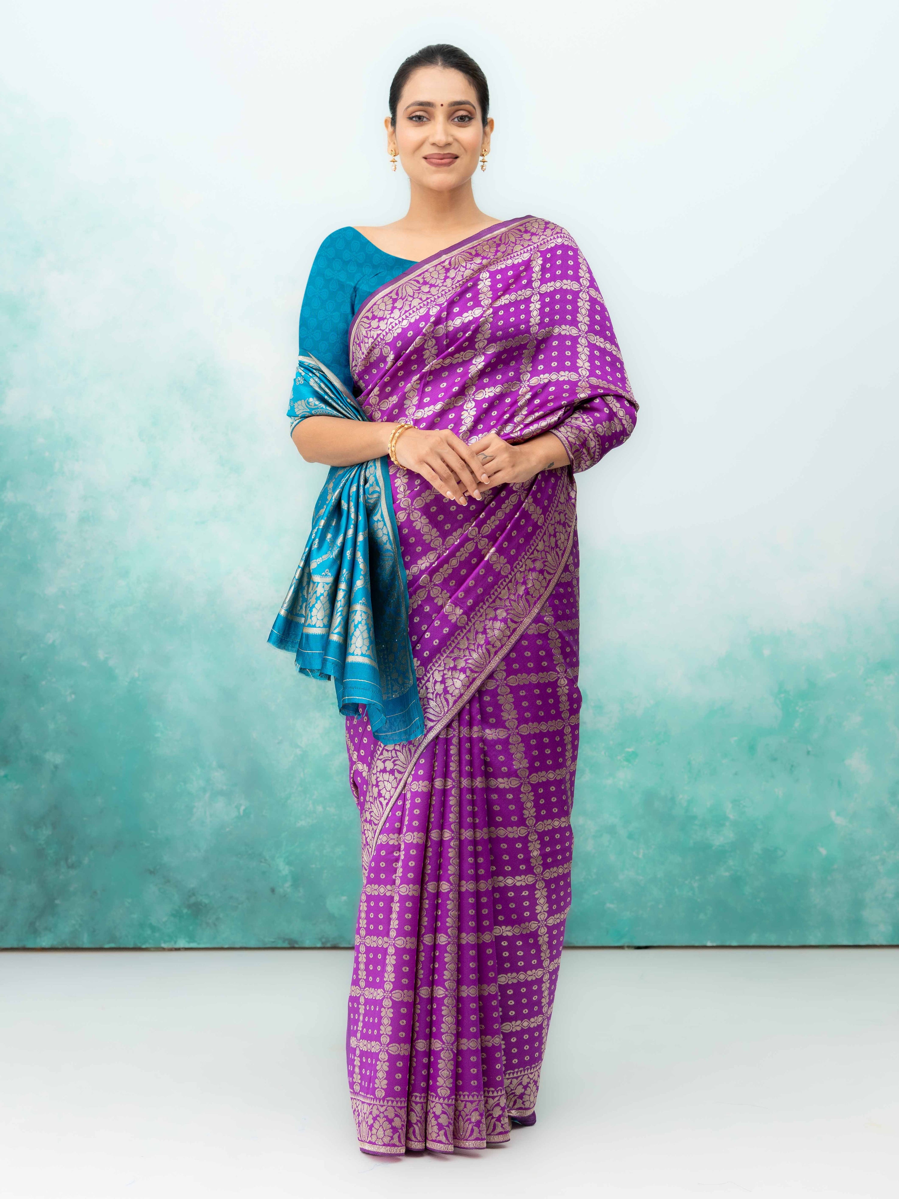 Purple Poly Silk Saree