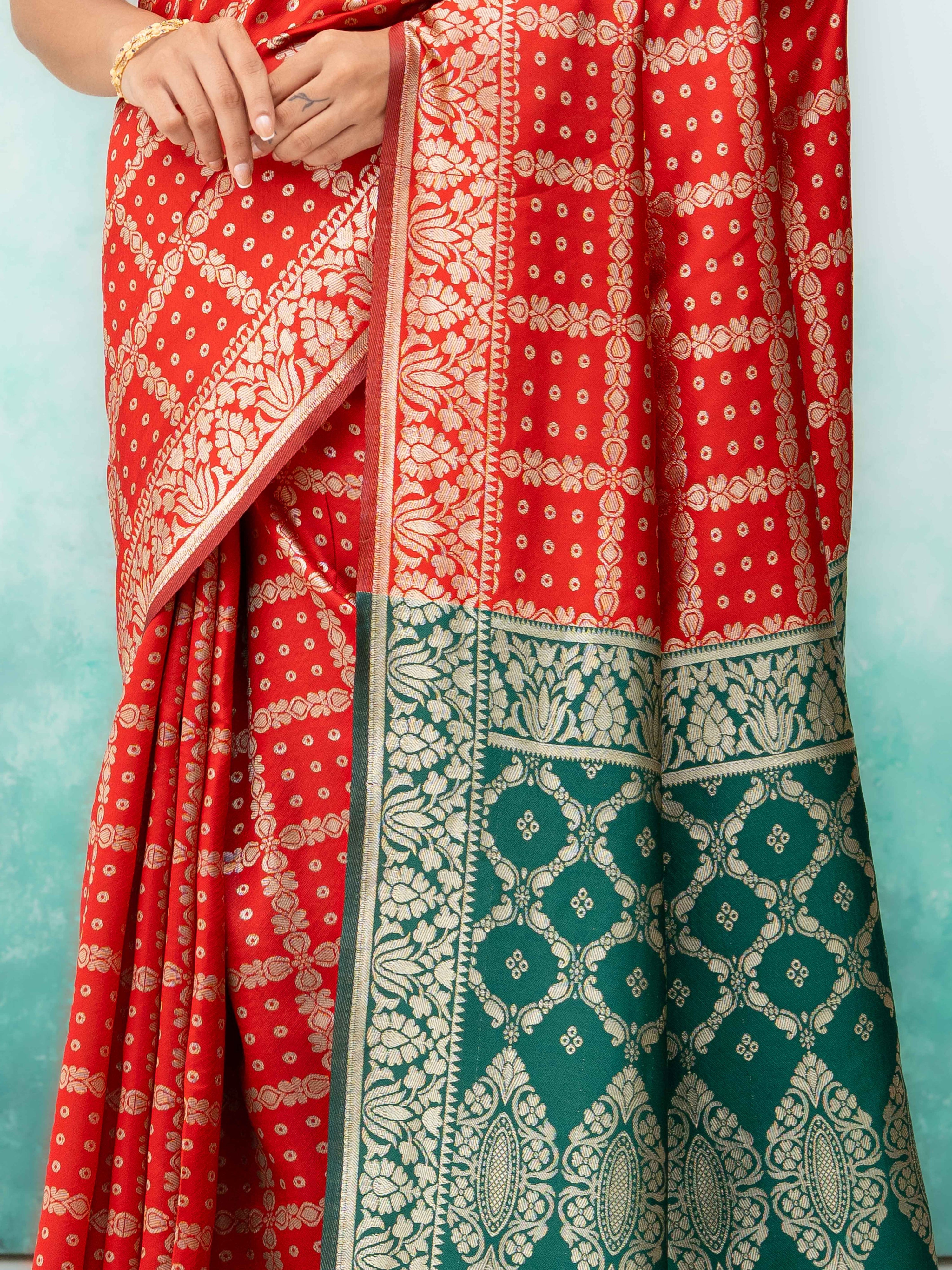 Red Poly Silk Saree