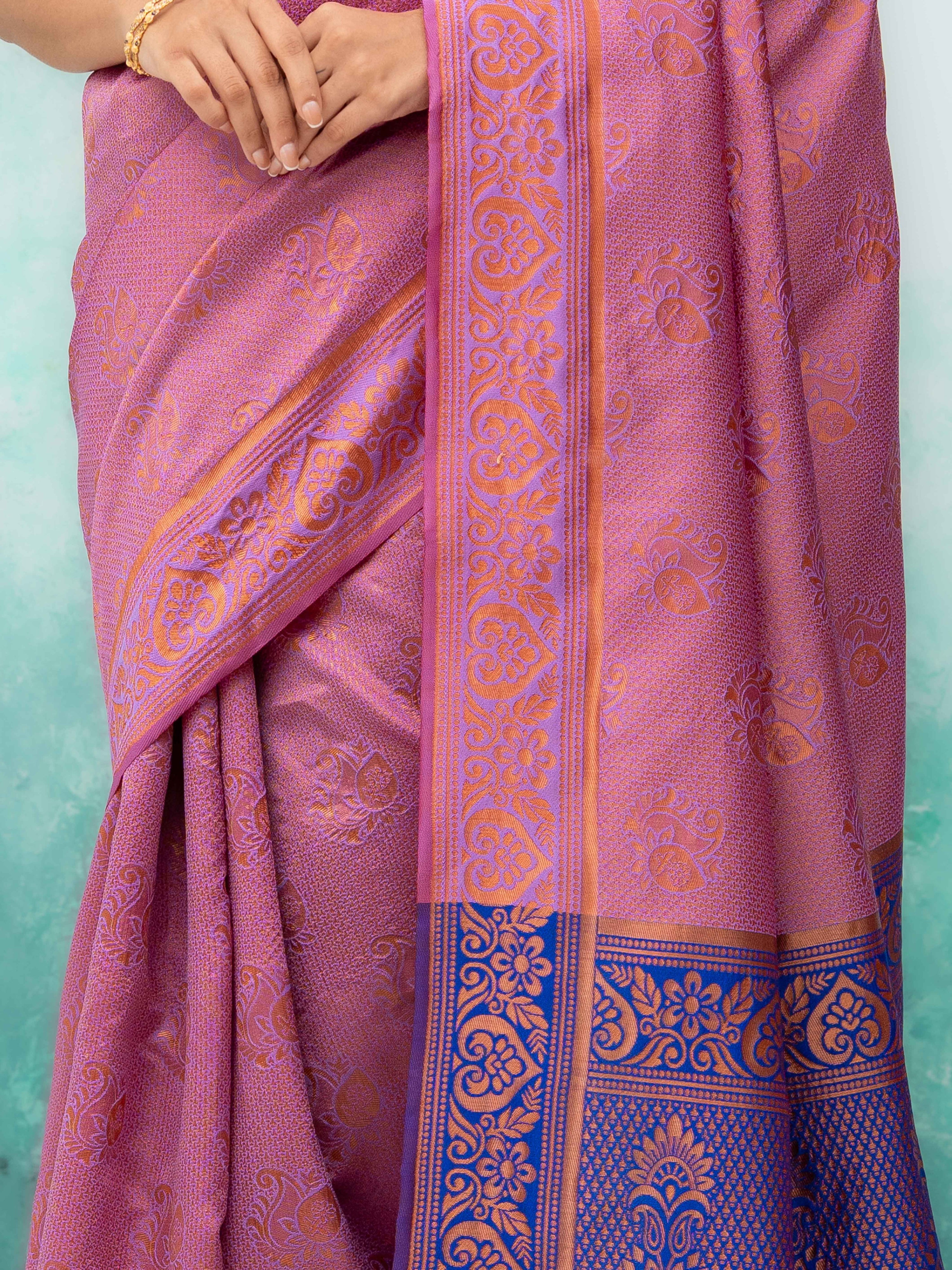 Lilac Poly Silk Saree